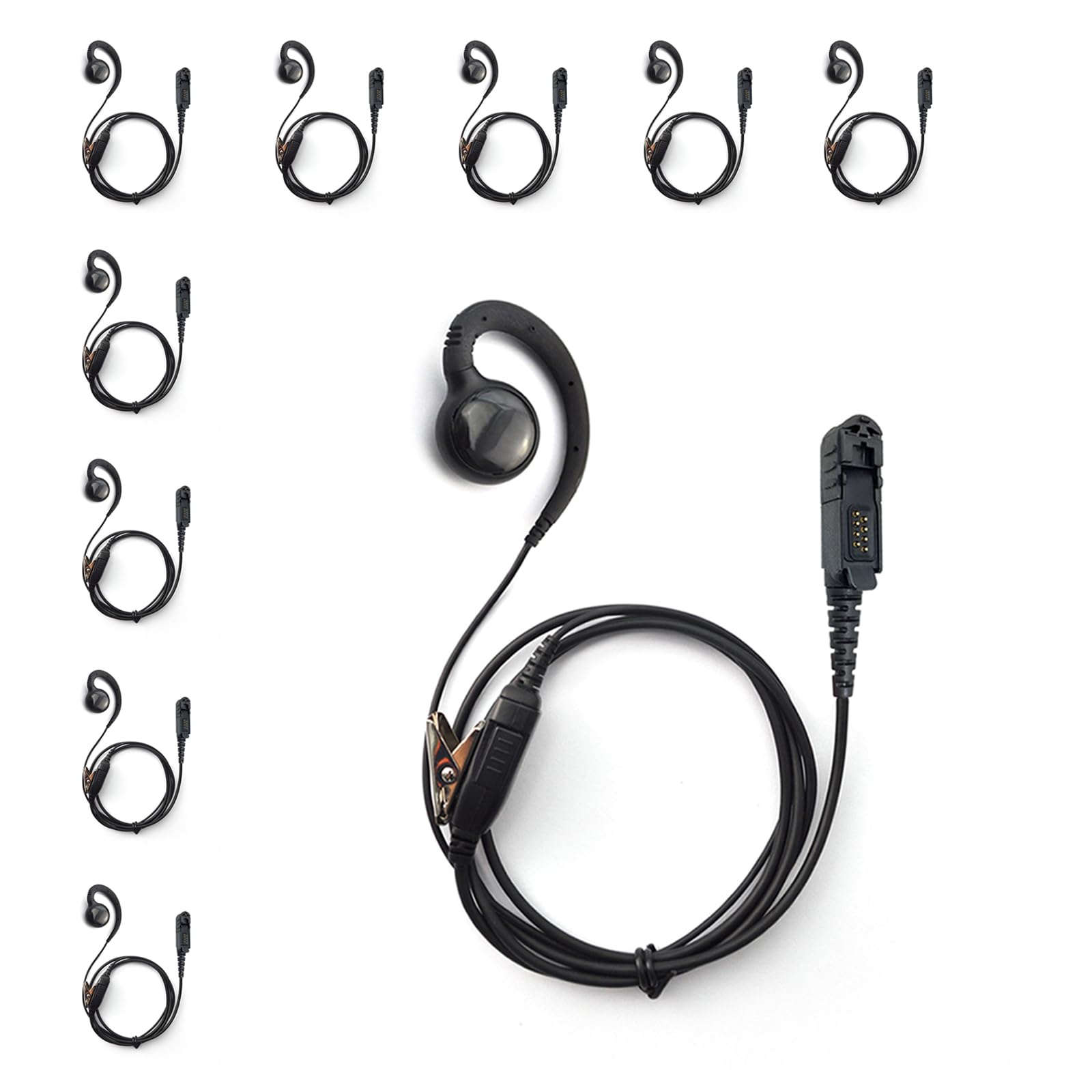 [10-Pack] ProMaxPower 1-Wire C-Shape Swivel Earpiece with PTT Mic for Motorola Two-Way Radios XPR3000, XPR3300e, XPR3500e, DP3441, DEP550, MTP3550, XiR-P6620, XiR-P6628-image-38