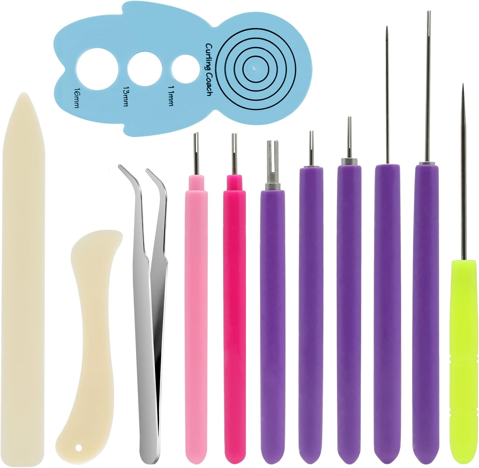 Paper Quilling Tools, 12 Pack Assorted Sizes Rolling Curling Quilling Needle Pen for Art Craft DIY Paper Cardmaking Project
