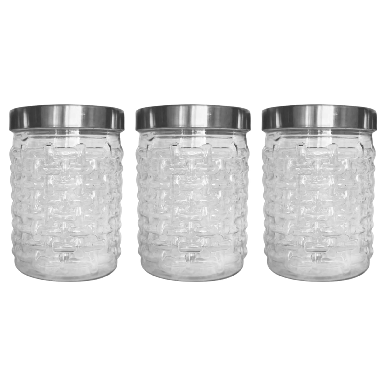 QUANTA Plastic Jar with Silver Lid – Clear Airtight Reusable Storage Container for Kitchen, Crafts, Classroom, Pantry, Juice, Snacks & School Organisation (3, Transparent, 500ml)