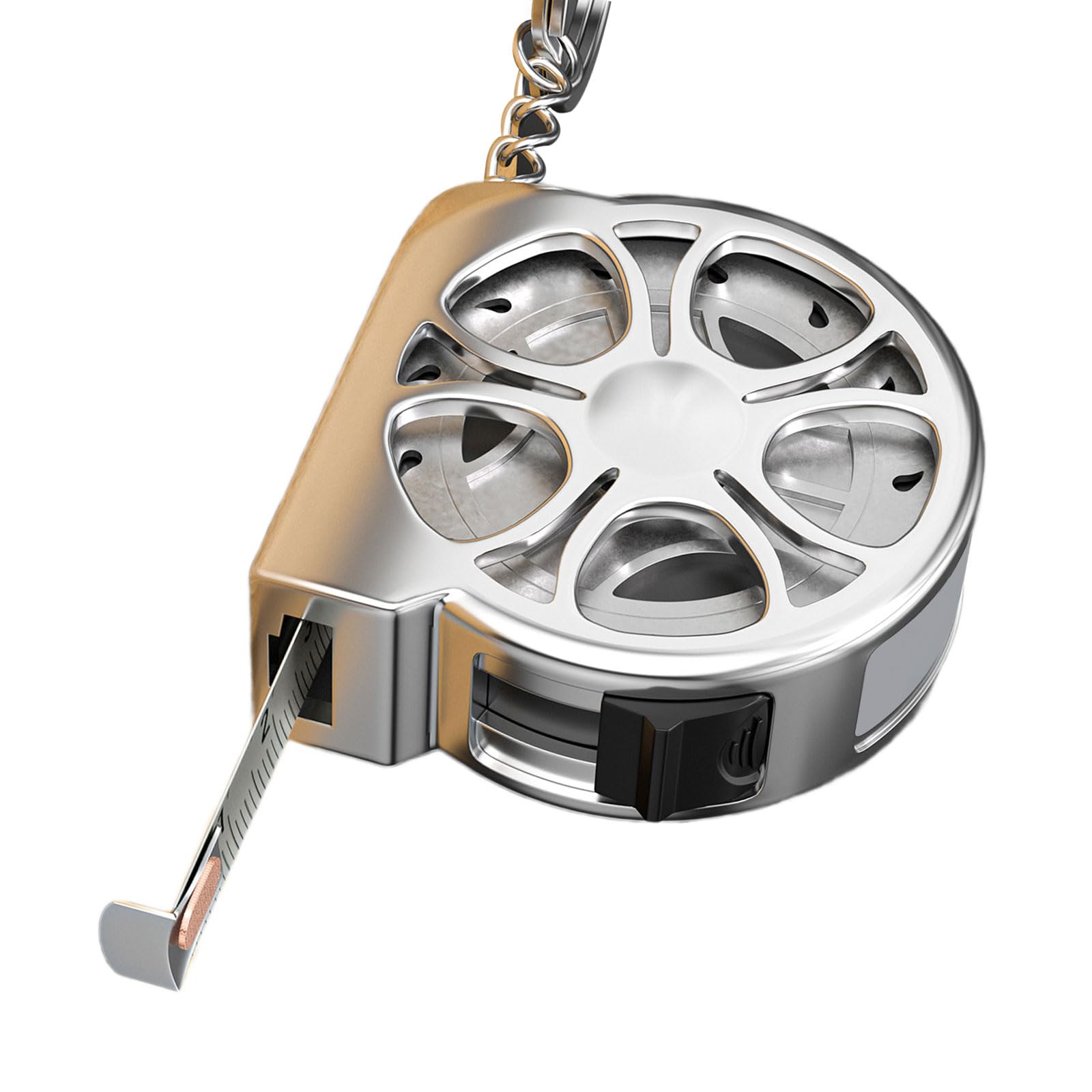 Kalttoy Silver Steel Measuring Tape 6.5Ft, Retractable Self-Locking Design With Metric Scales Retractable Ruler