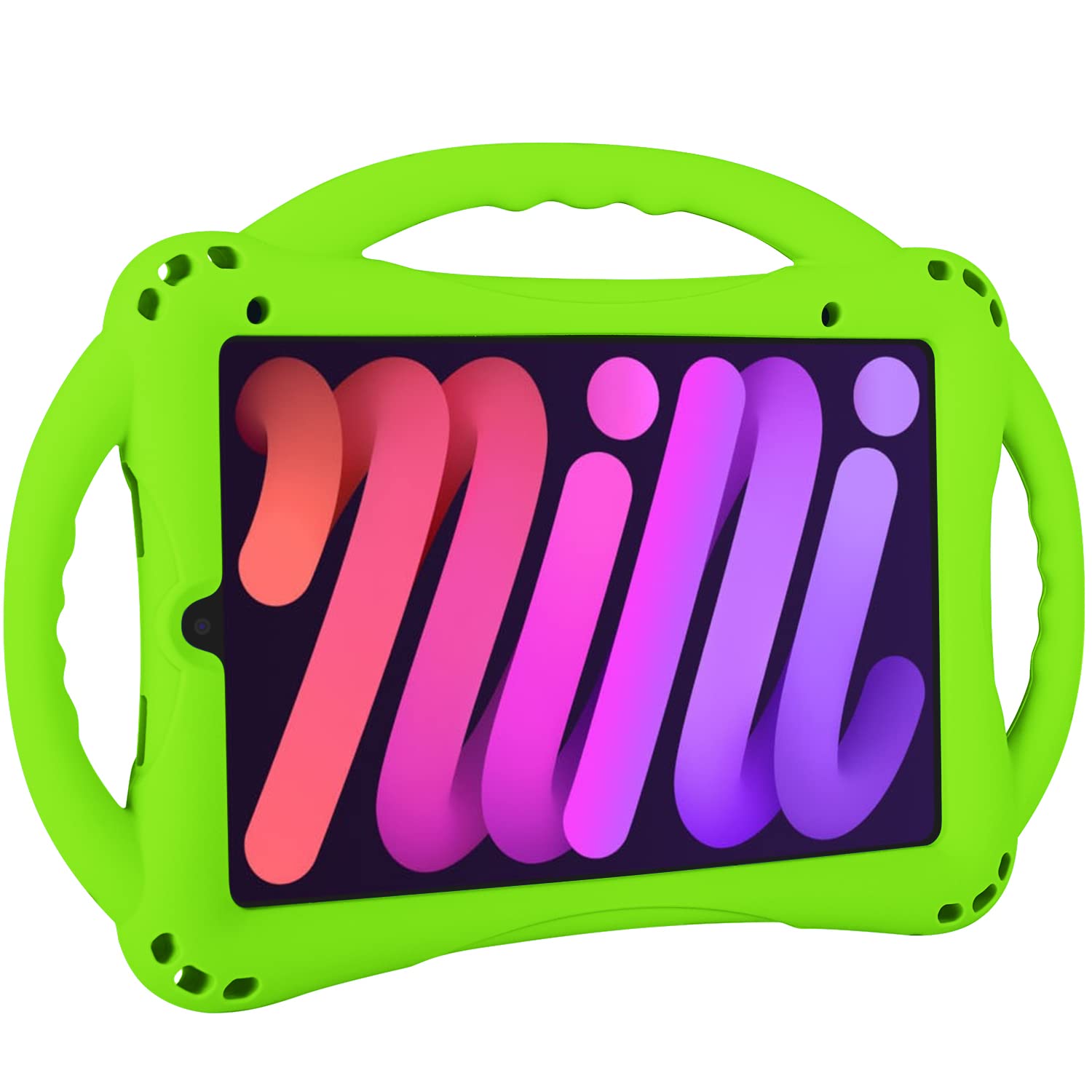 TopEsct Kids Case for iPad Mini 7 (A17 Pro) 2024 /iPad Mini6 2021, Shockproof Silicone Cover with Handle Stand for 8.3" iPad Mini 6th/7th Gen,Green