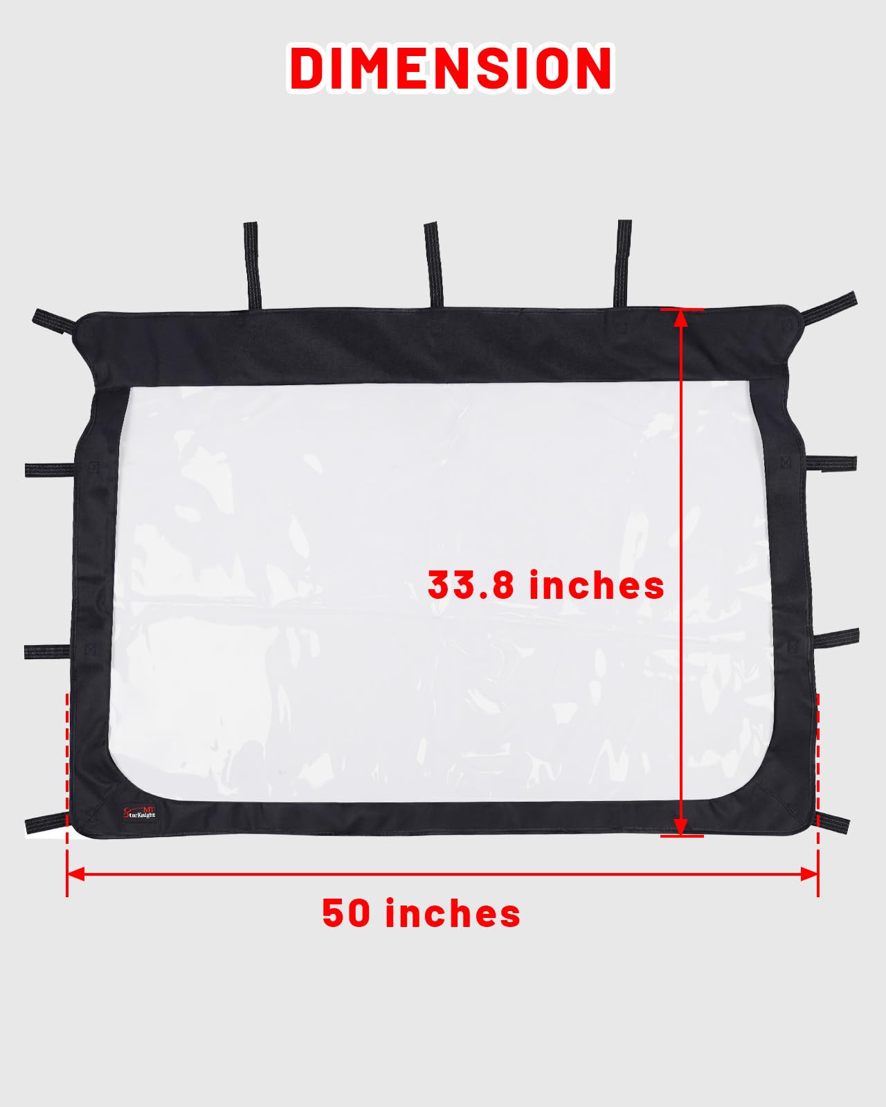 Rhino UTV Pare-brise arrière StarknightMT avec fermeture éclair compatible 450 660 700 Massimo MSU500 Hisun 500 700 Axis Cub Cadet Challenger Bennche