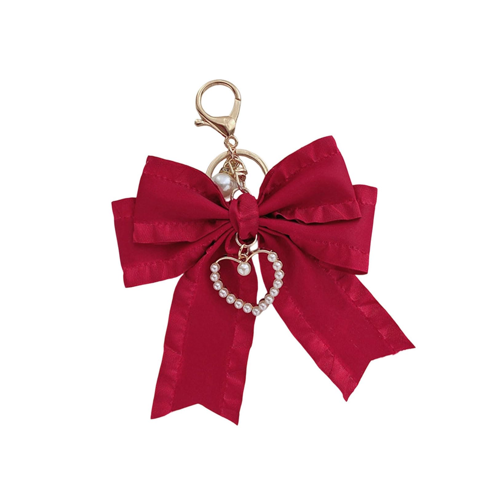 OSNIYAW Stylish Bowknot Keychain with Pearls Fashion Bag Charm Cuteness Purse Accessory Delicate Hanging Pendant for and Bag Handbag Accessories