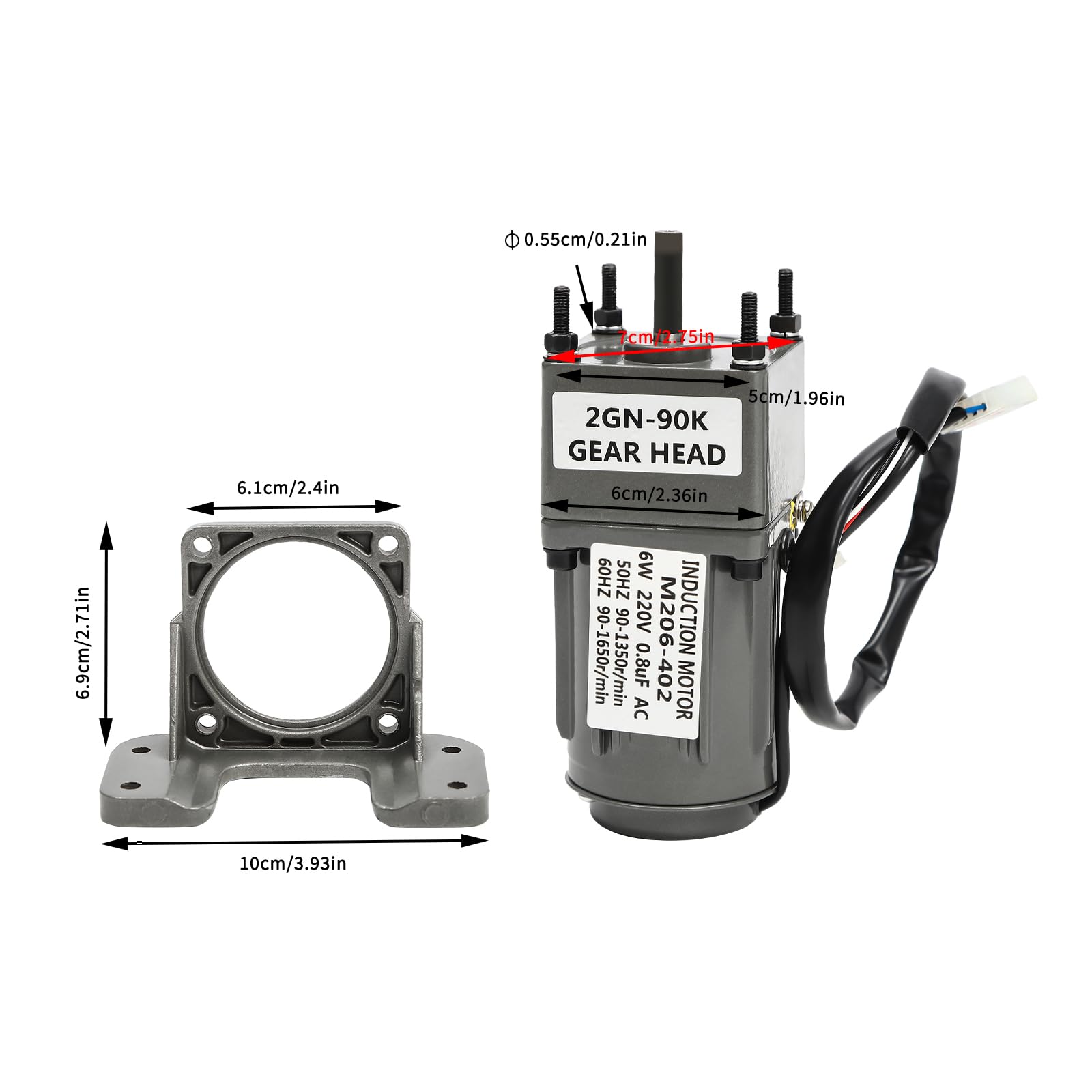 Motor reductor ajustable de 6 W, 220 V, 50/60 Hz, con regulador de velocidad, motor reductor para casas, manualidades, proyectos escolares