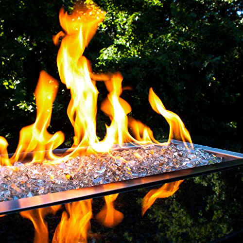 Celestial Fire Glass High Luster, 1/4" Reflective Tempered Fire Glass in Platinum Moonlight, 10 Pound Jar - Thumbnail 3