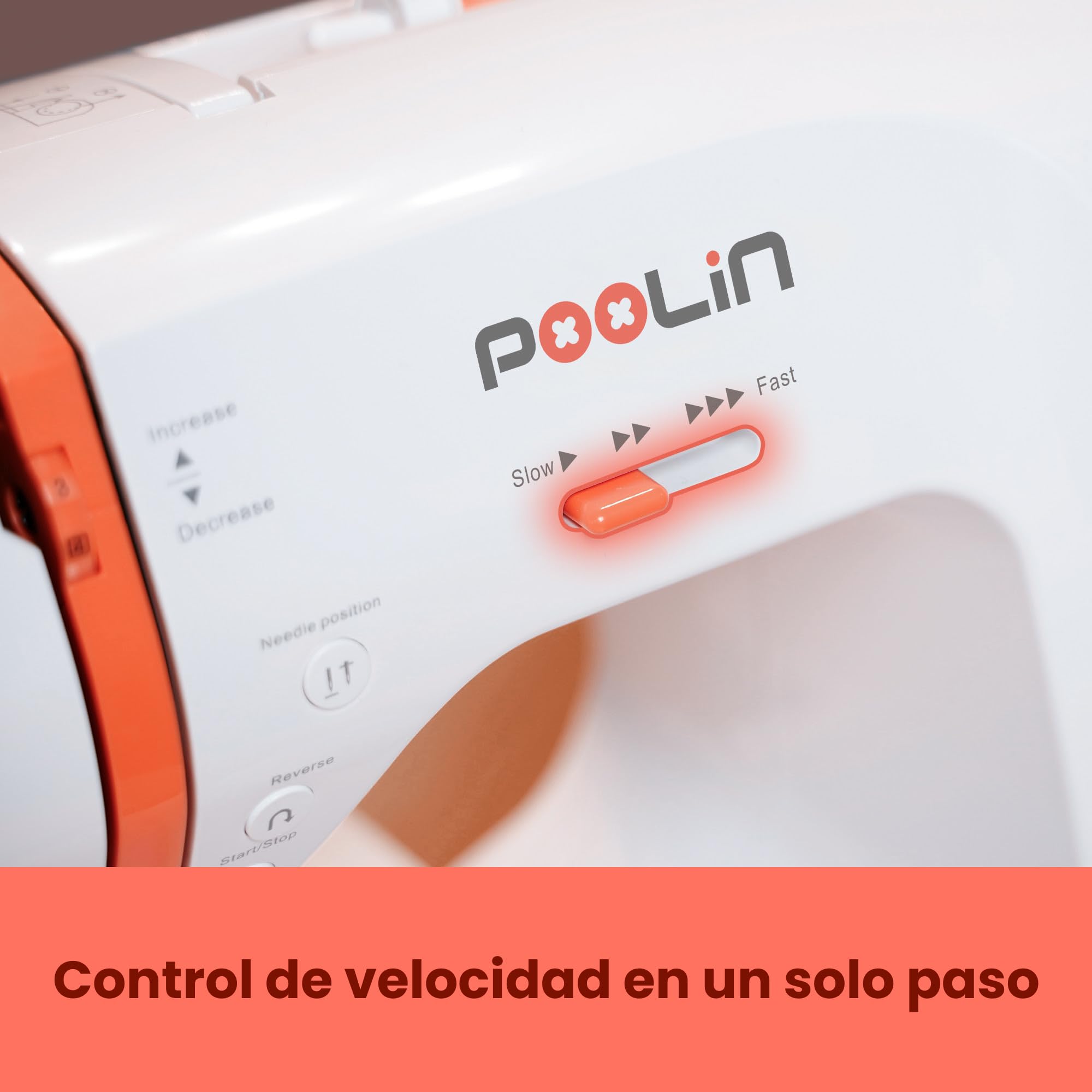 PooLin Máquina de Coser Computarizada Poolin EOC02, completa, con pantalla LCD, mesa amplia, ojales automáticos en 1 paso, enhebrador automático, 7 prensatelas, portátil e ideal para principiantes y u