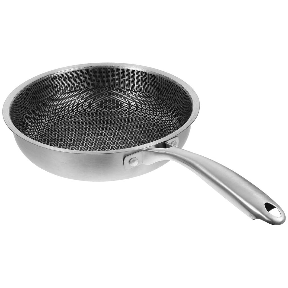 Padella in Acciaio Inox con Design Nido D'ape Antiaderente e Resistente Padellino per Uova Compatibile con Tutti i Piani Cottura Inclusi a Induzione a Fiamma Facile da Pulire