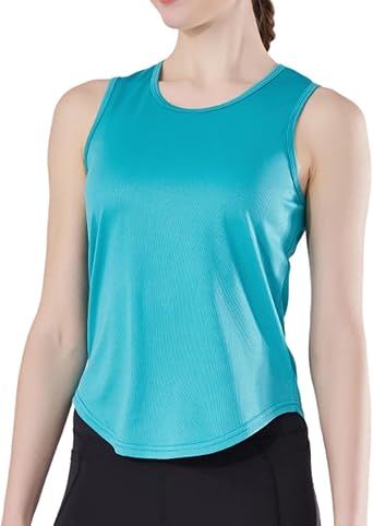 Lmdudan Workout Tank Top for Women Sleeveless Crew Neck Solid Athletic Shirt Breathable Summer Gym Yoga Blouses