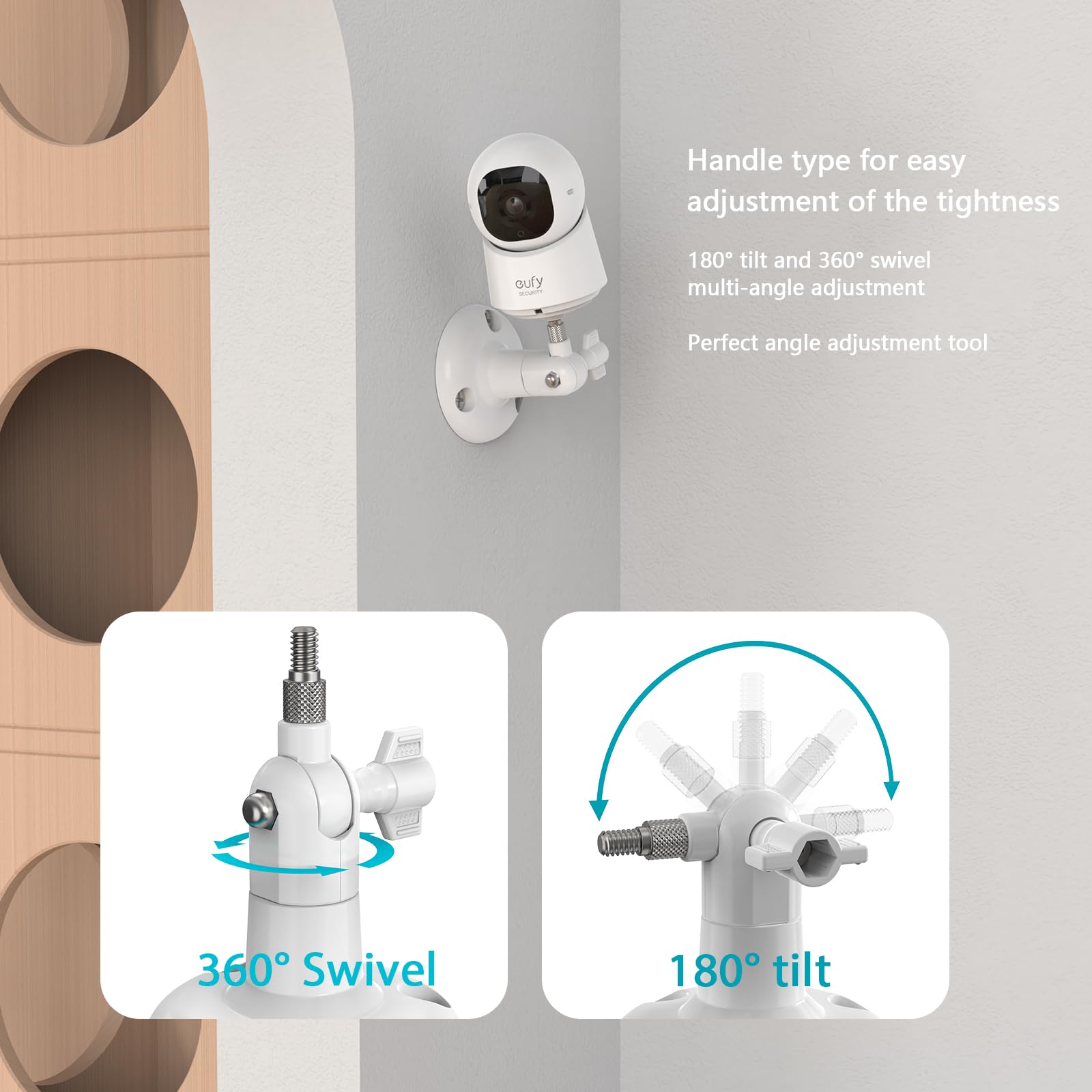 HOLACA Soporte de pared compatible con cámara de seguridad eufy C210/C220/E30 (cámara no incluida), soporte de pared
