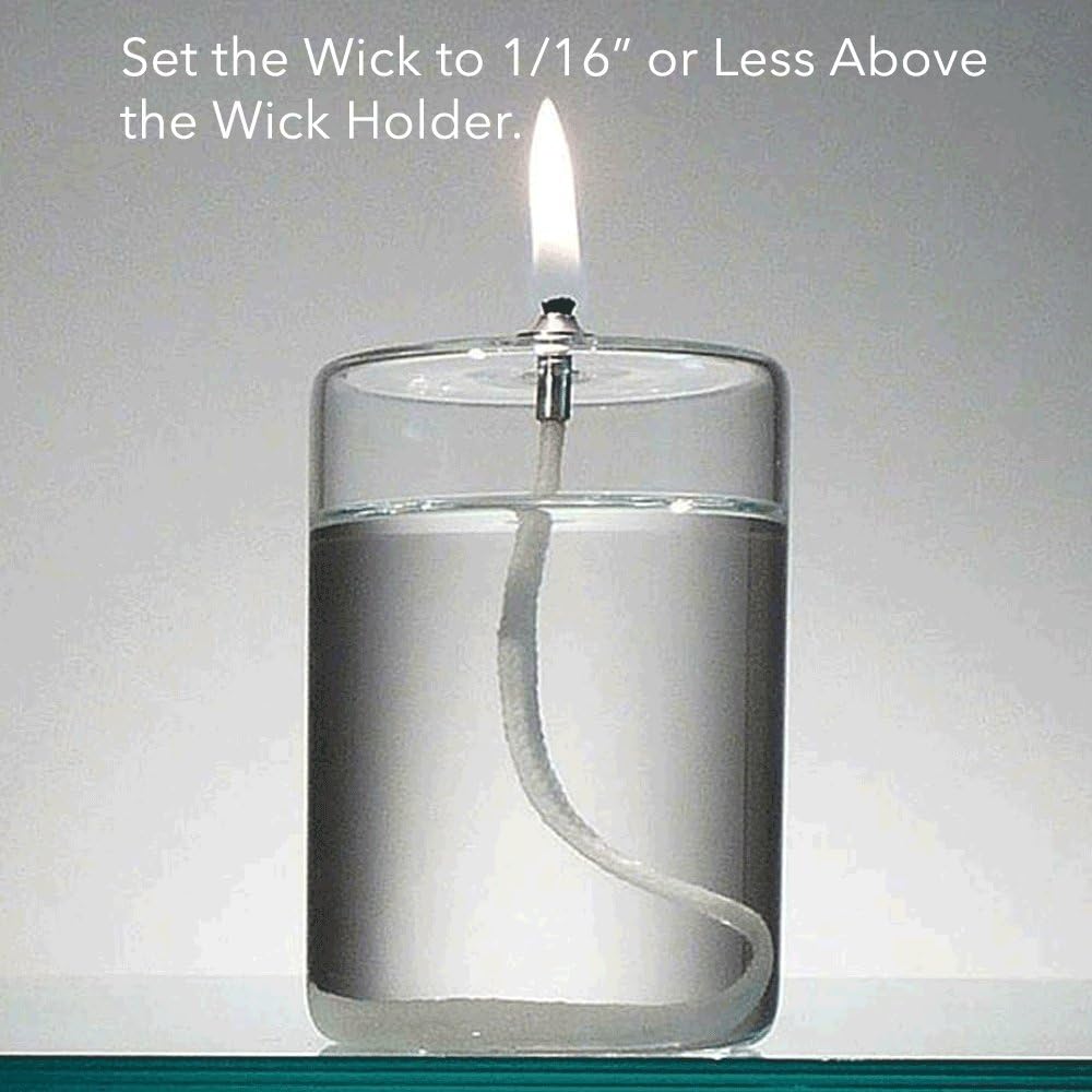 Firefly Fuels Refillable Glass Oil Candle - 4 Inch Pillar-Style Reusable Liquid Candle for Atmosphere, Events, and Emergency Lighting - Use with Liquid Paraffin or Lamp Oil