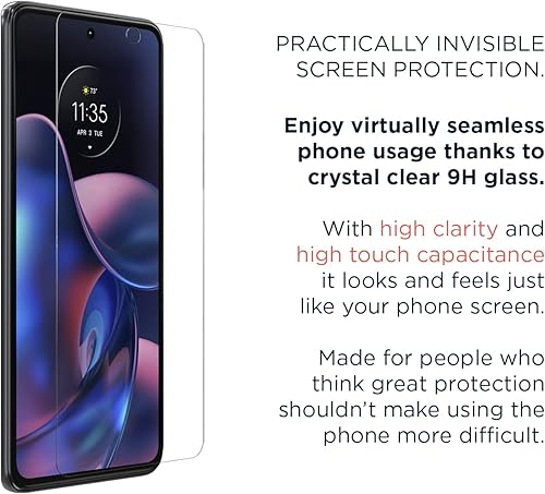 Miniatura 5 de Motorola Edge (2022) Funda protectora negra suave + protector de pantalla de vidrio 9H + cargador TurboPower de 30 W y cable USB-C de 3.3 pies (no