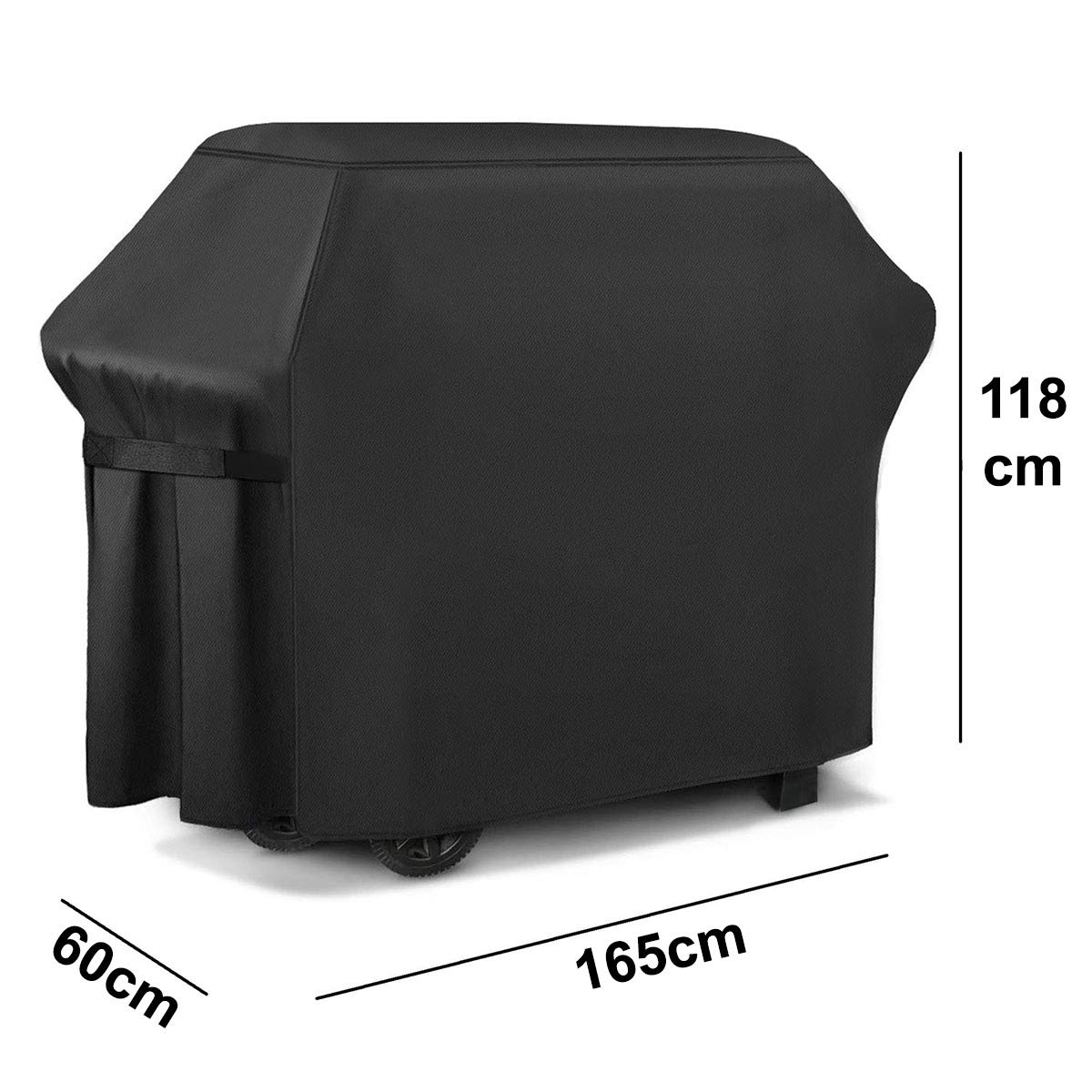 Ferocity Coperchio per griglia Copri-Capote Barbecue Copertura Impermeabile Protettivo Griglia BBQ Grande 165 cm x 118 cm x 60 cm Nero L [084]