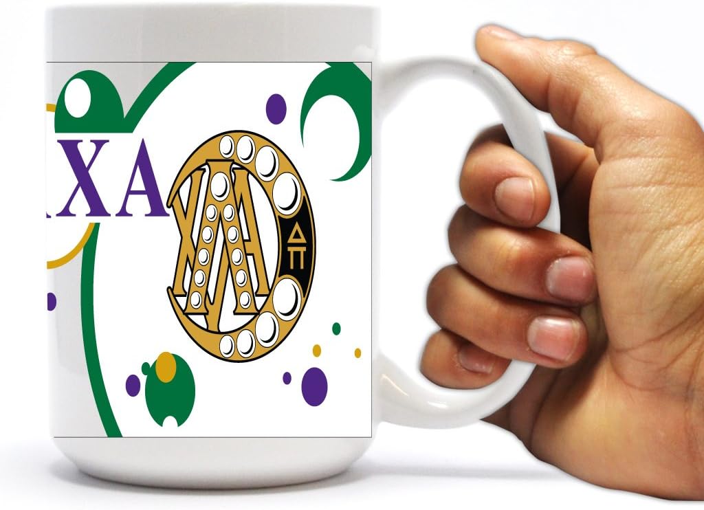 VictoryStore Ceramic Mugs - Lambda Chi Alpha, Badge with Bubbles Coffee Mug, 15 ounces