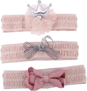 ibasenice 3 Peças De Tiaras Para Bebês Meninas Bandana Para Bebês Meninas Laços De Cabelo Infantis Lenço De Cabeça Bandana Elástica Para Bebês Crianças Bandana Bebê Meninas Tiaras Coreia Do
