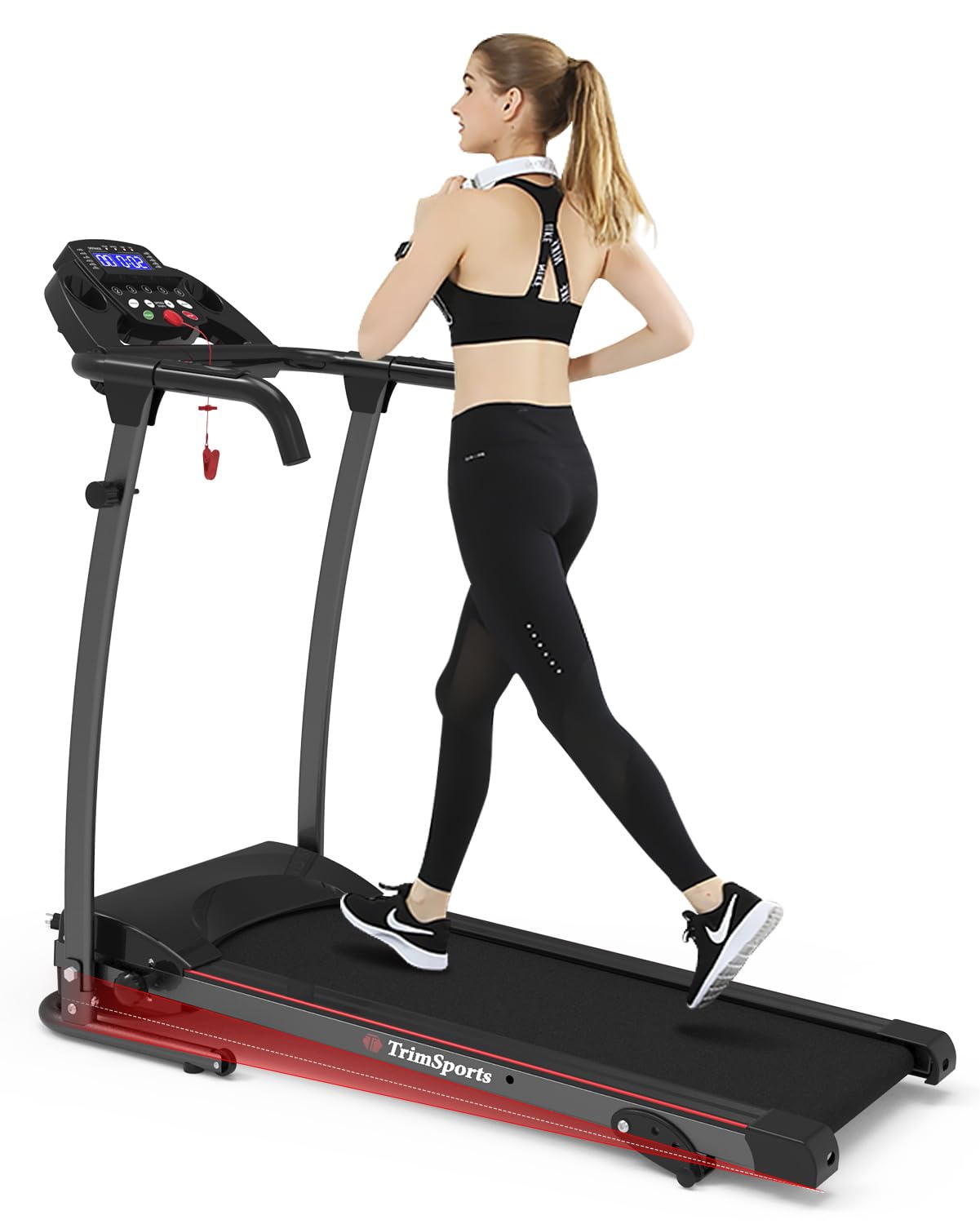 Folding Treadmill with Incline, Electric Foldable Treadmills for Home/Office, Portable Exercise Walking Machine with 3-Level Manual, Mini Treadmill for Small Space