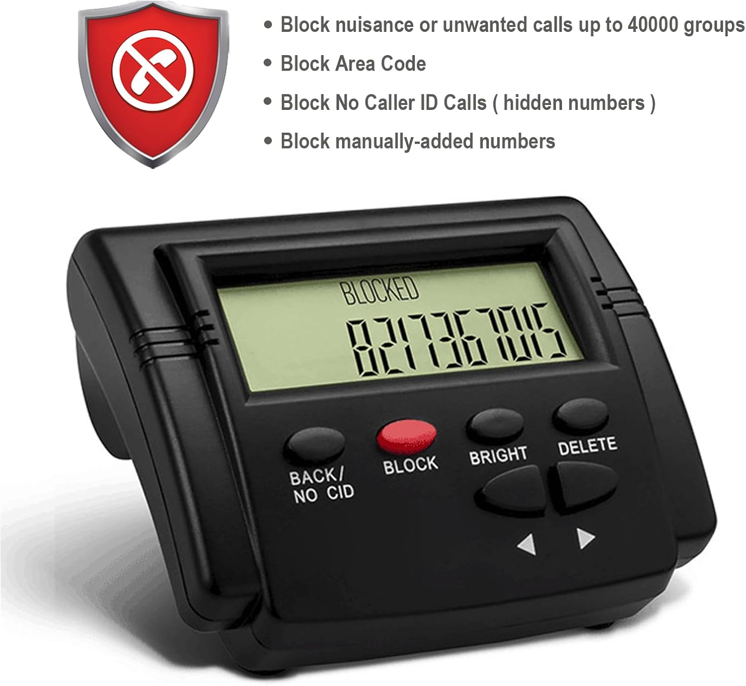 TelPal Call Blocker Box for Landline Phones with Caller ID Display, 4000 Number Capacity - to Block Hidden Numbers, Telemarketer Calls, Nuisance Calls, Hidden Numbers,Area Codes & Spam Calls