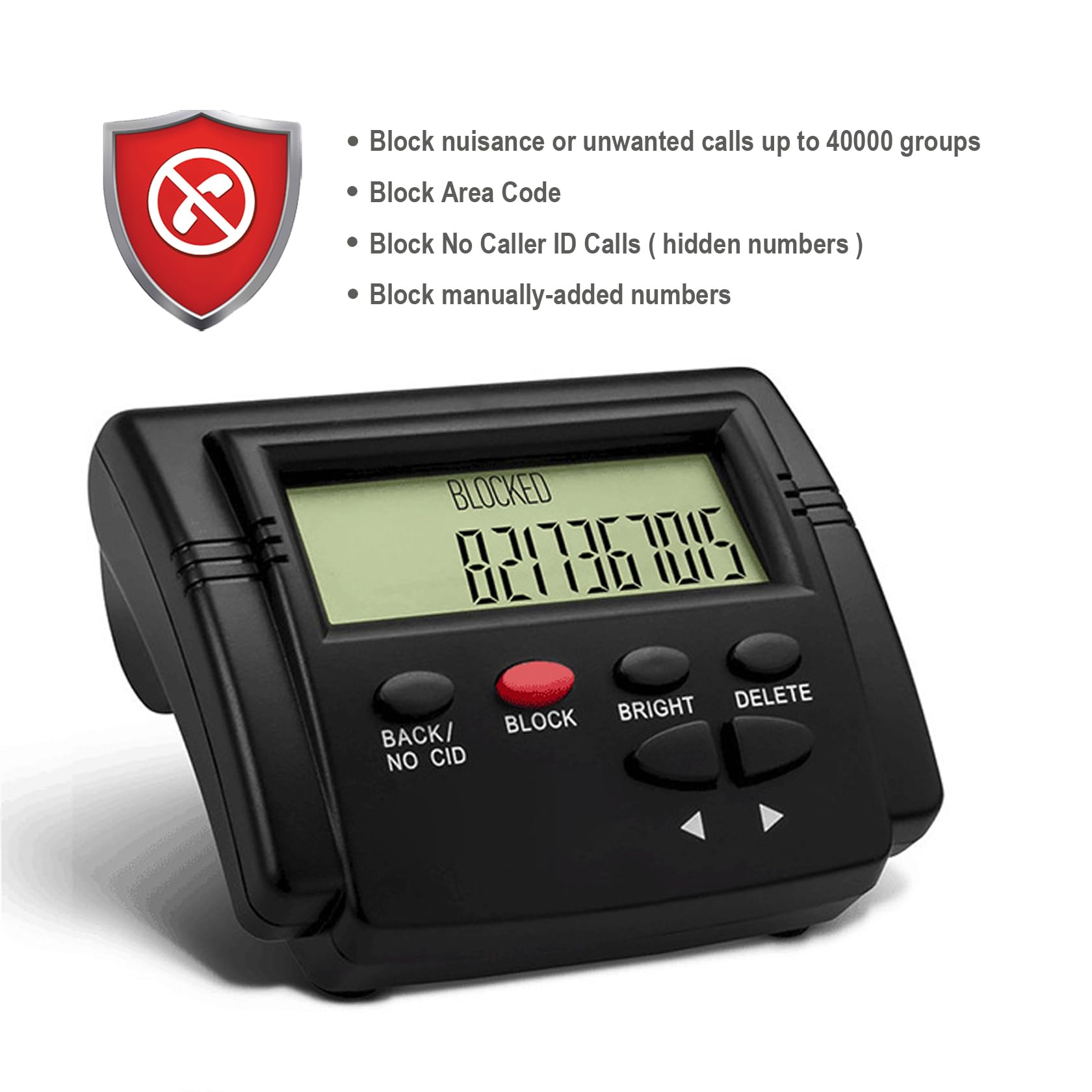 TelPal Call Blocker Box for Landline Phones with Caller ID Display, 4000 Number Capacity - to Block Hidden Numbers, Telemarketer Calls, Nuisance Calls, Hidden Numbers,Area Codes & Spam Calls