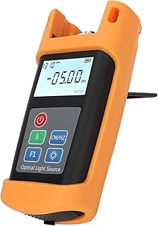 Handheld Light Power Meter Fiber Optical Tester Stable Light Source Dual Wavelength, 1310+1550nm Fiber Optical Power Meter with FC+SC+2.5mm
