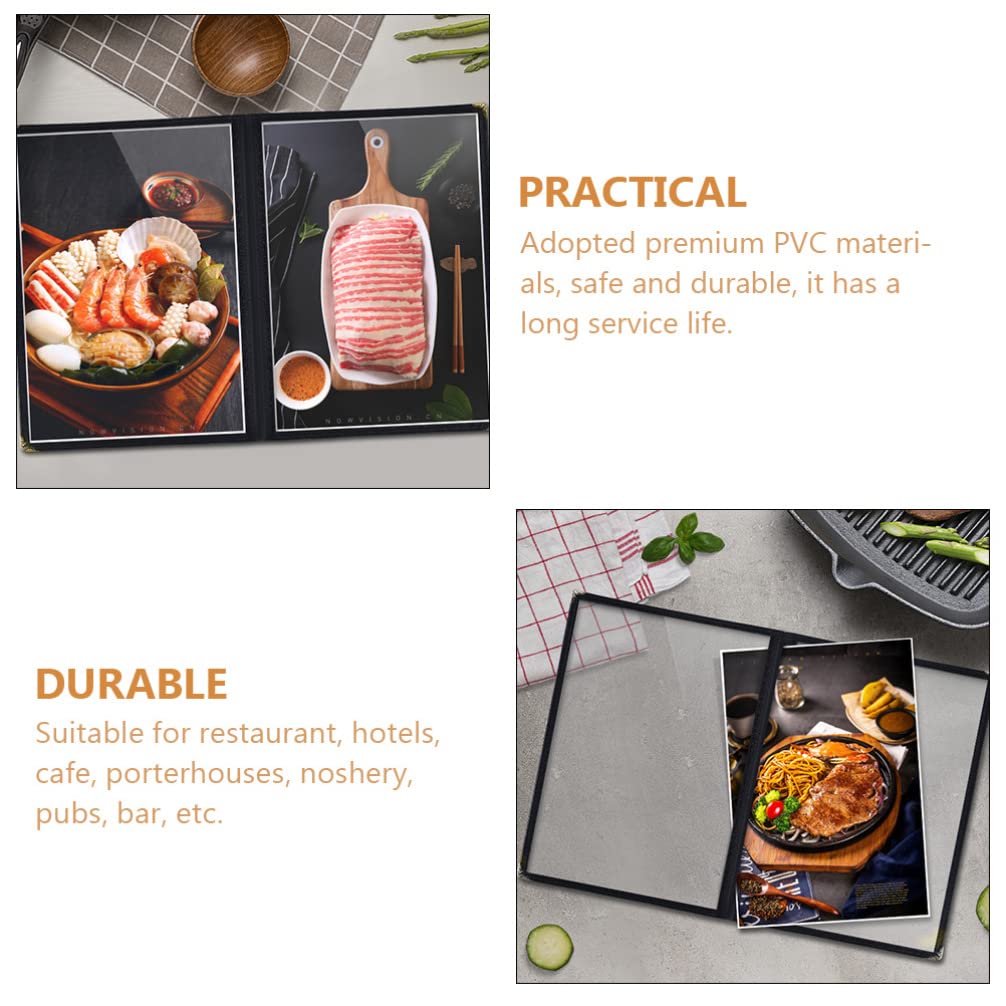 ibasenice Carpeta De Menú Transparente Cubierta Protectora Páginas Para Restaurante y Cafetería Como Portamenús Para Exhibición De Bebidas
