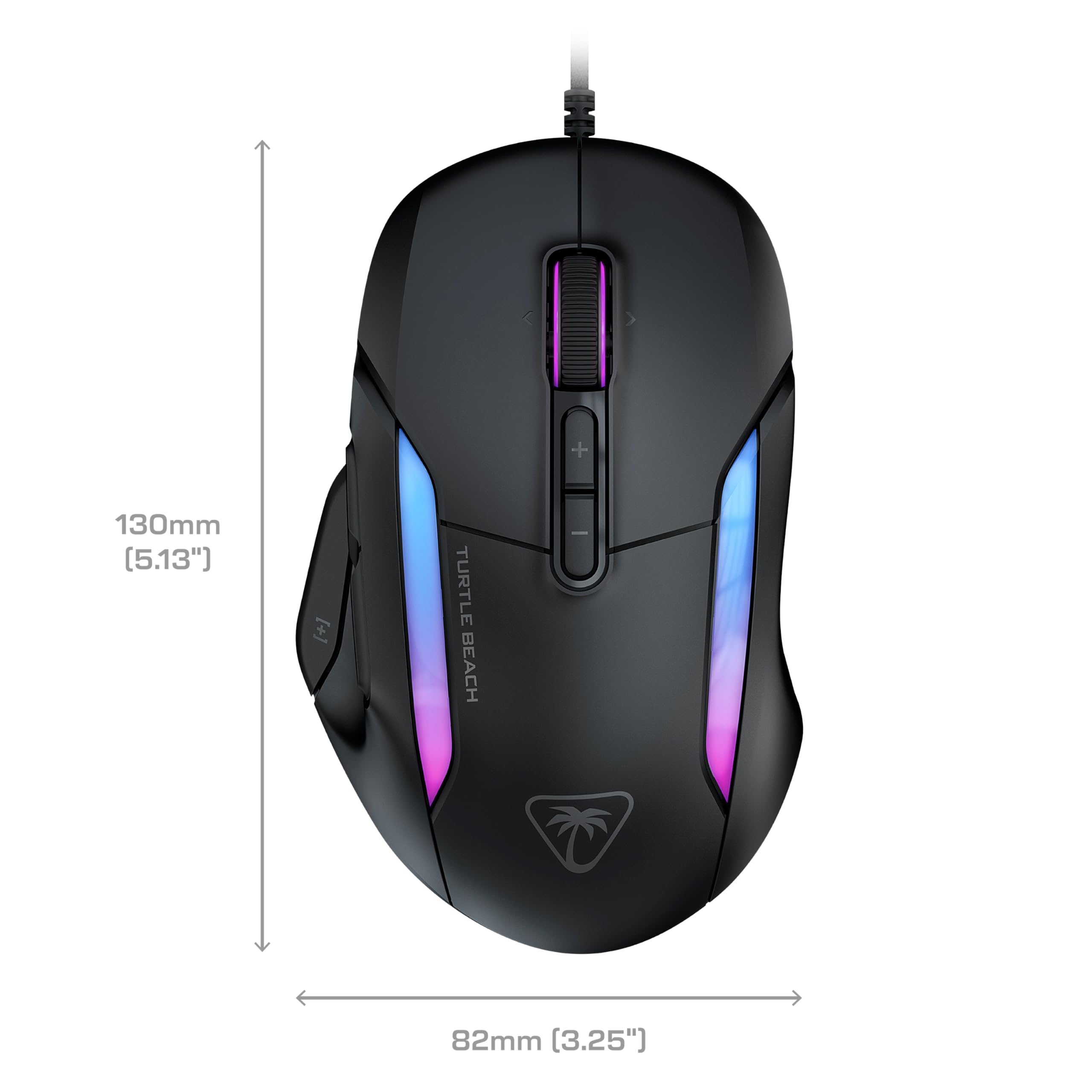Turtle Beach Kone II Ergonomische RGB-Gaming-Maus, 26K DPI Optischer Sensor, optische Schalter, 23 programmierbare Funktionen, Schwarz