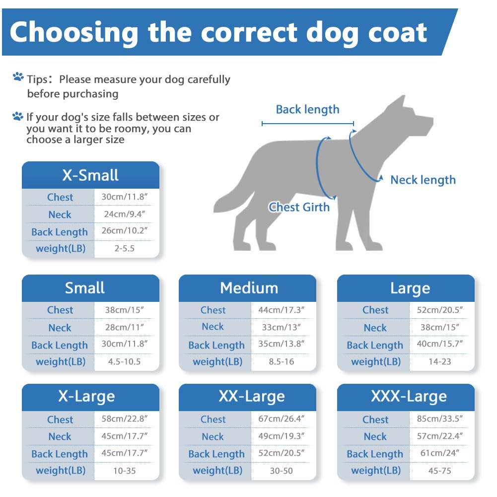 SAWMONG - Abrigo de forro polar para perro, resistente al viento, impermeable, forro polar y algodón, para perros de clima frío, ropa para mascotas de razas pequeñas y medianas y grandes