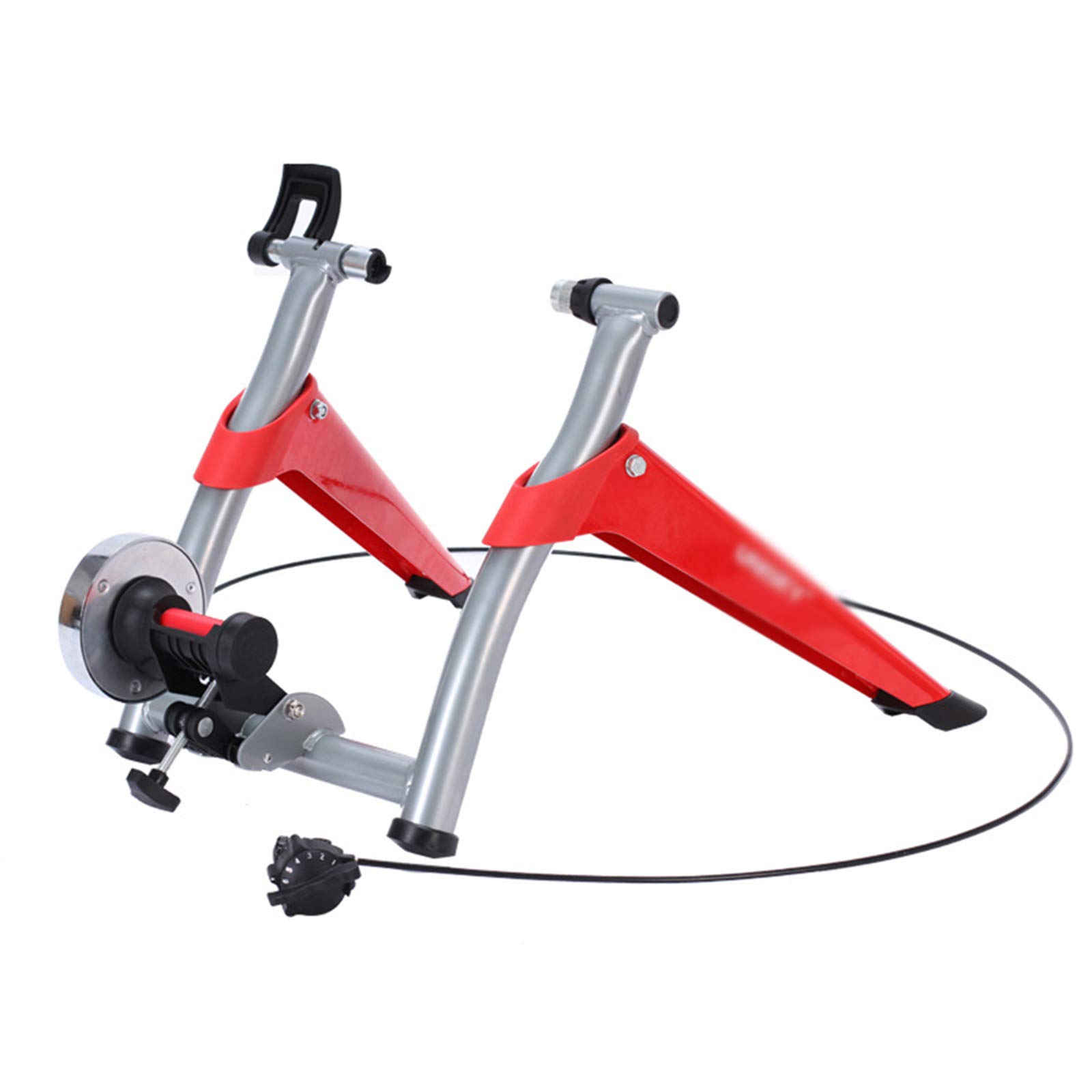 ZXCVBNAS Bike Trainer Stand Road Bike Trainer Machine with Noise Reduction Wheel 6 Levels Resistance Portable Liquid Resistance Exercise Cycling Mountain Stationary Bike Stand,Red