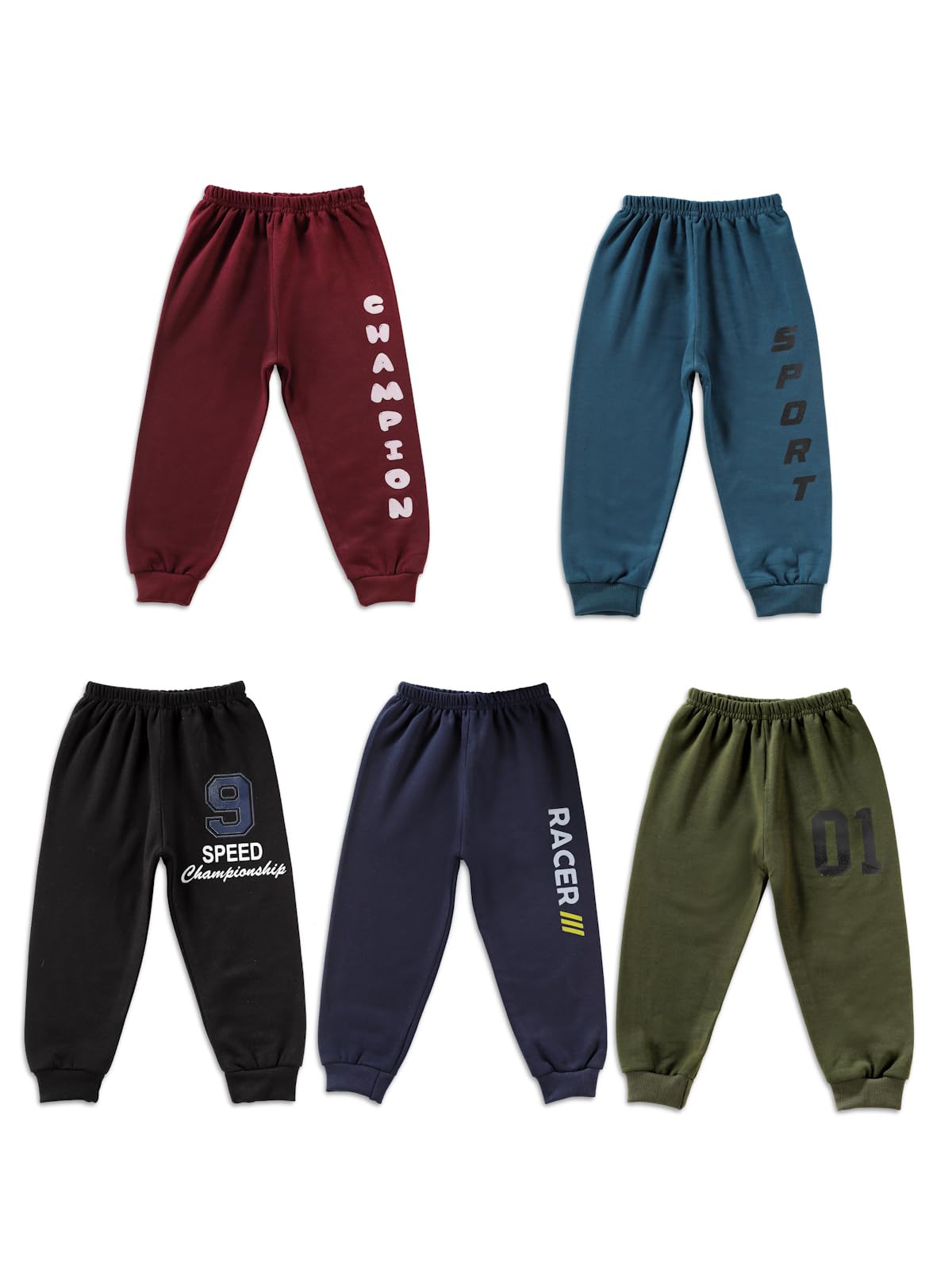 UZARUSPremium Kids Warm Fleece Pajama Pants, Winter Wear Trackpants Baby Boy and Girl Unisex (Pack of 5)