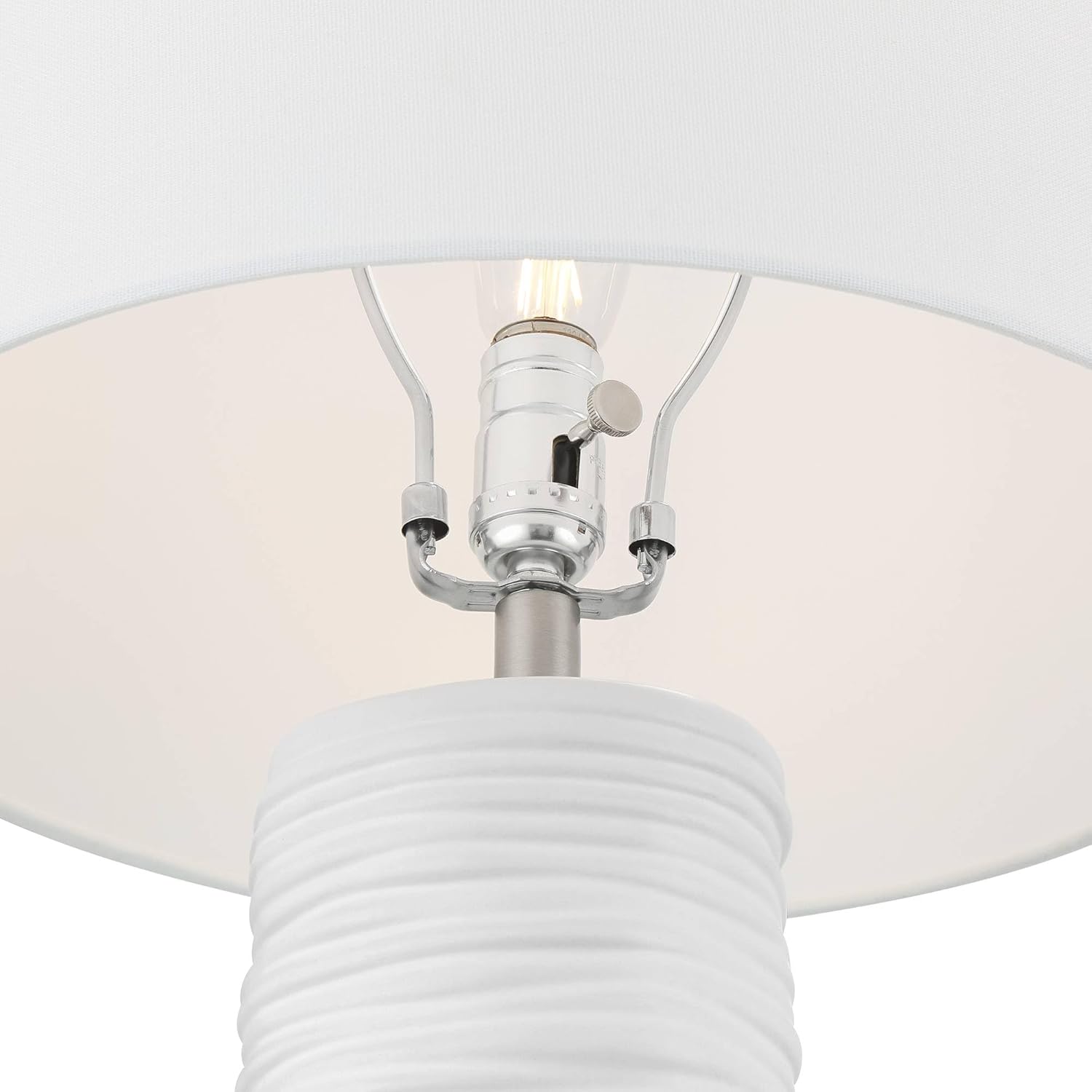 360 Lighting Contours 27 1/2" High Modern White Ceramic 3-Way Table Lamp Set of 2
