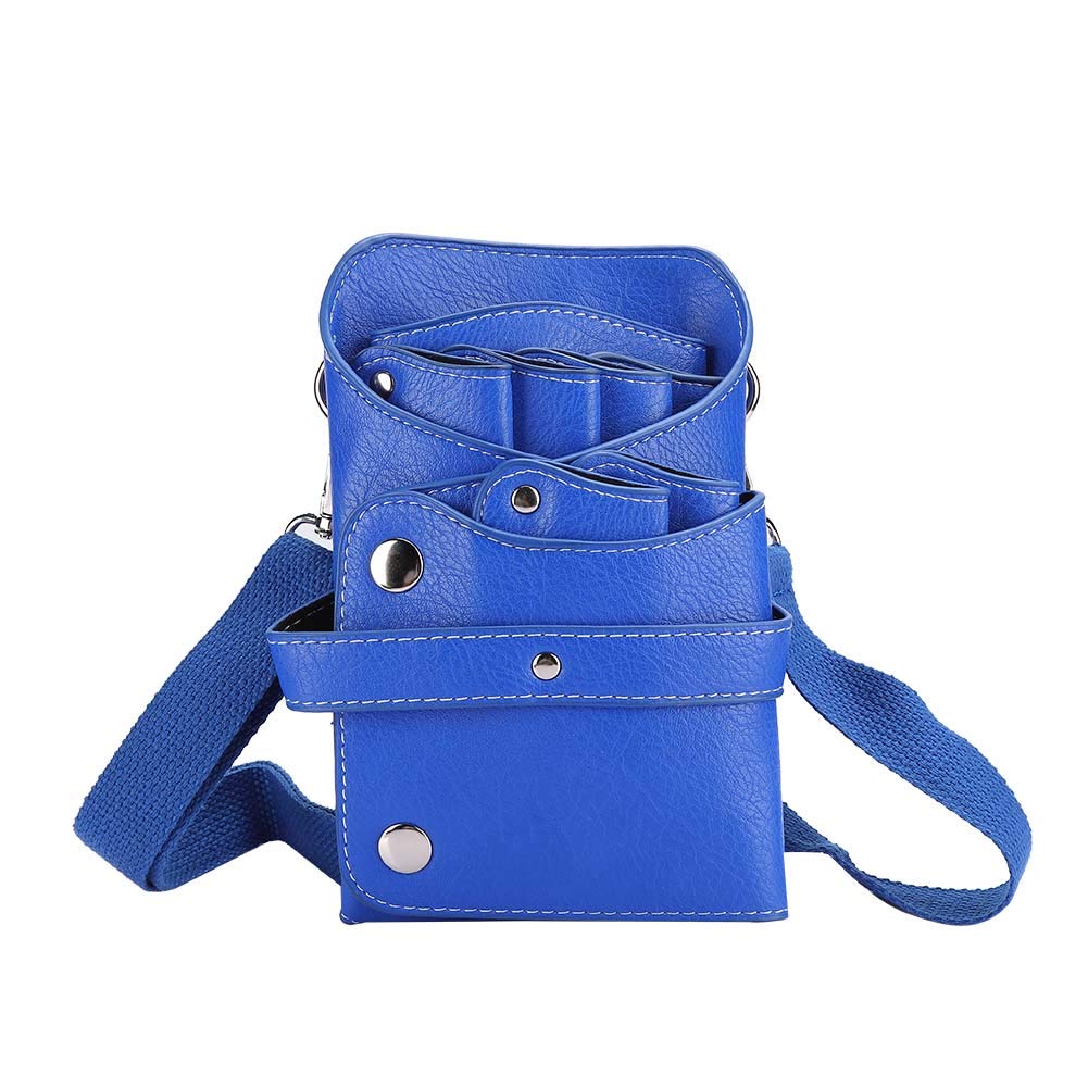 Custodia per forbici da parrucchiere, Multi Funzionale Tasche Accessori Parrucchieri Organizzato Tracolla Regolabile Salone Barbieri Storage Case PU Pelle -borsa di immagazzinaggio, Blu, casual