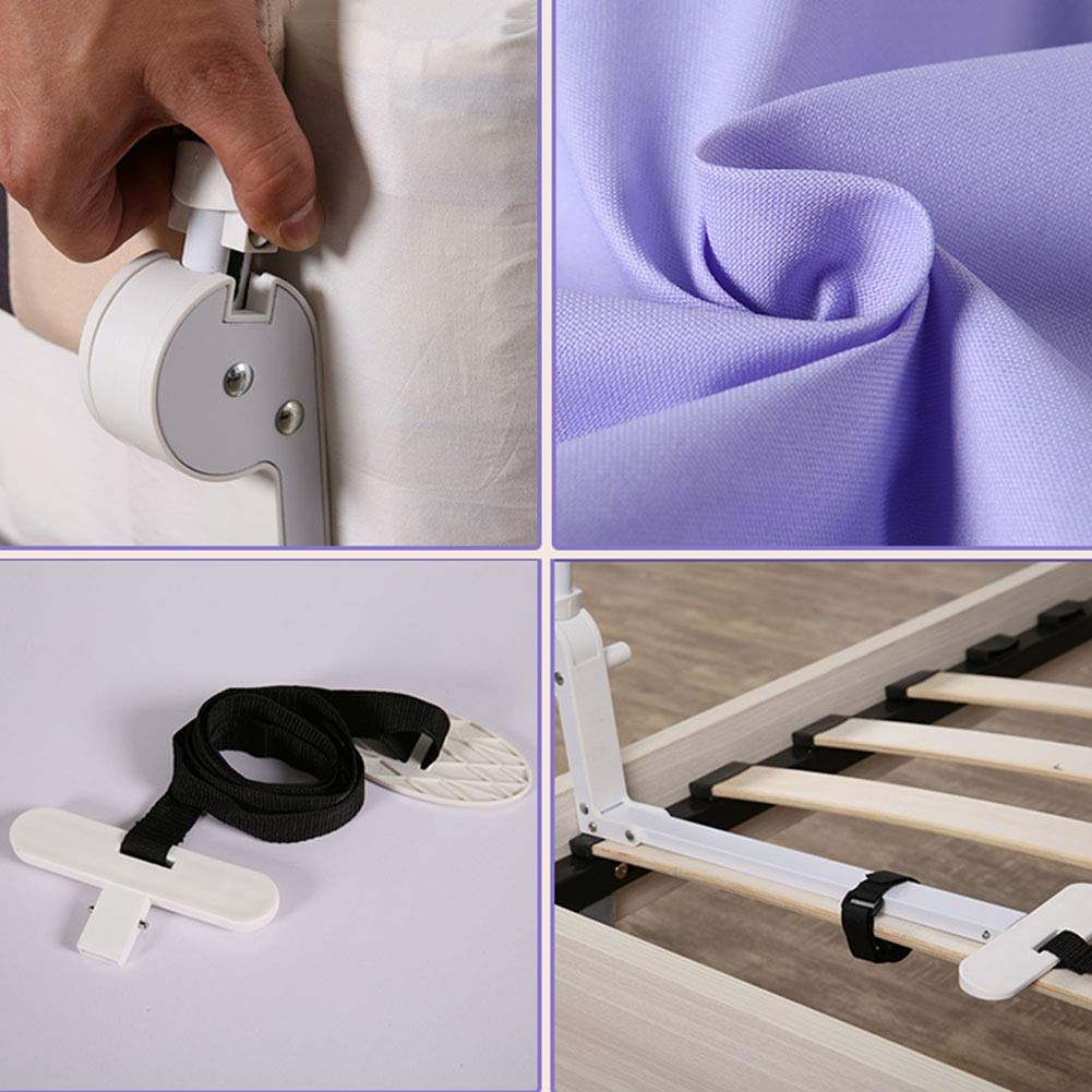 Barandilla de Cama Púrpura Abatible hacia Abajo Barandilla de Protección Malla Barandilla Handicap Evita Caerse de la Cama (1 Paquete) (Size : 1.5m)