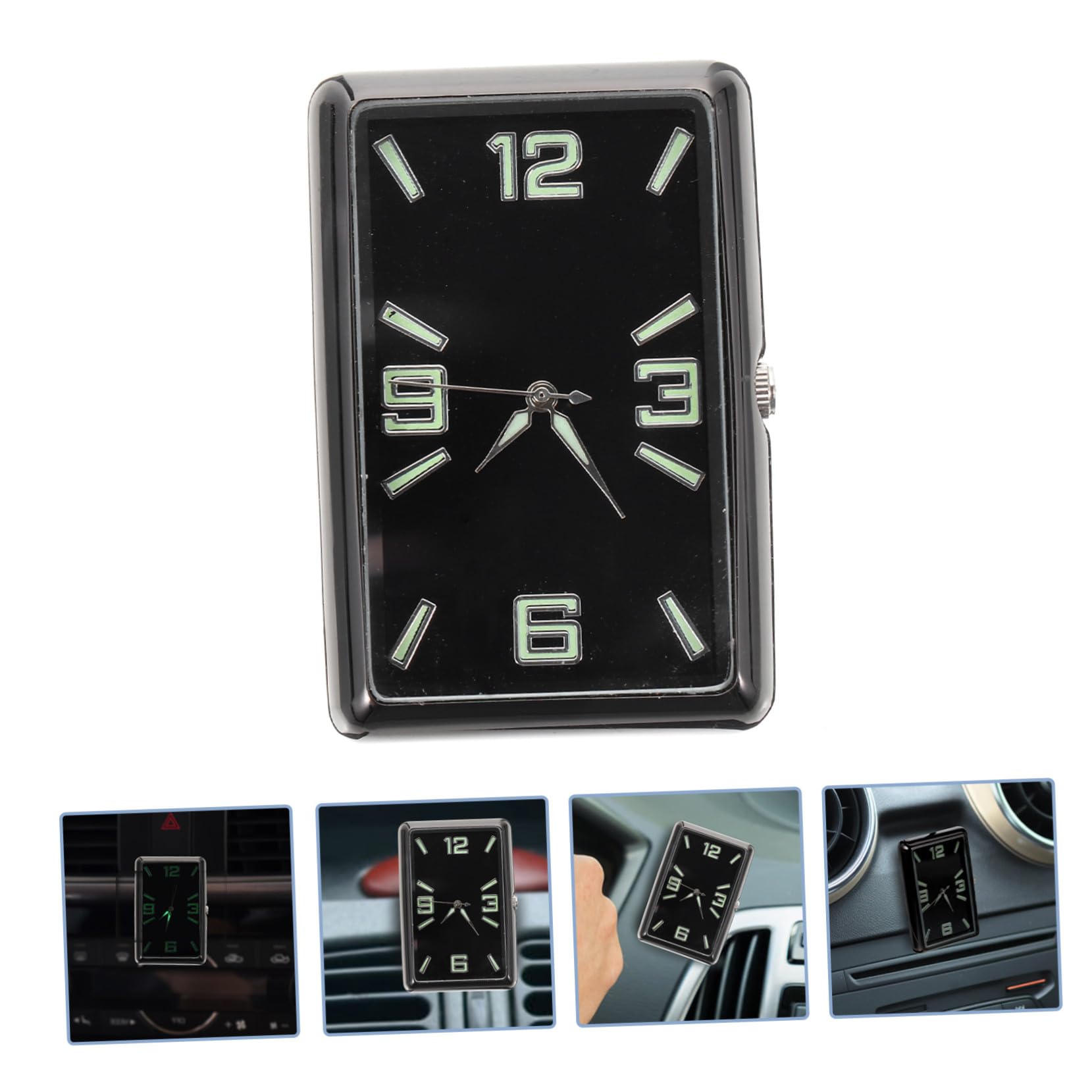 Ciieeo Reloj Aleación para Adhesivo Cuadrado para Individual Diseño Coche Decoración y Vidrio, Pequeño y Ligero del Salpicadero