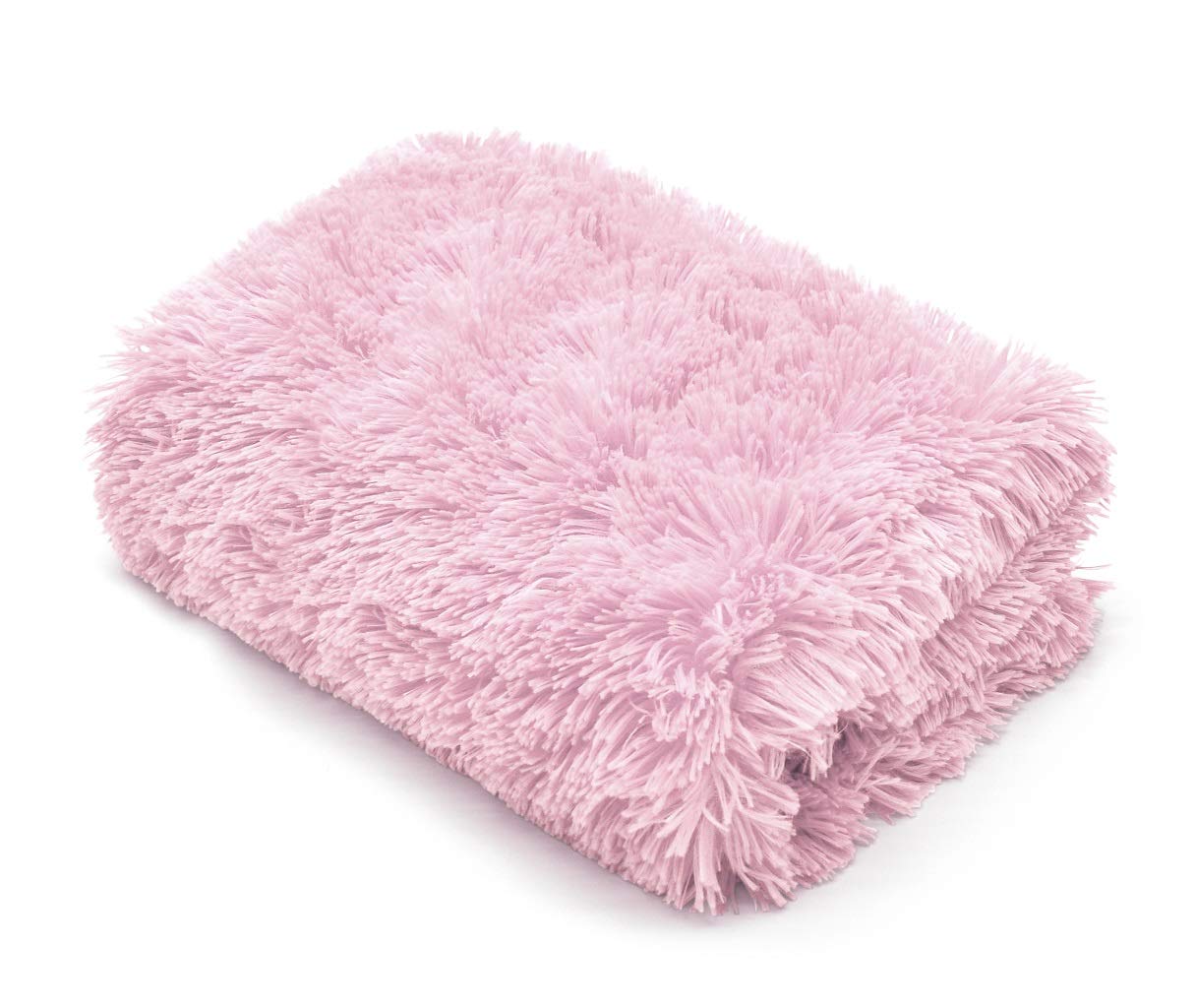 LIZZIE JACOBS Cuddles Fluffy Fur Long Pile Fleece Throws Super Soft Warm Cosy Sofa Settee Bed Hug Snug Luxurious Fleece Blankets (Pink, Double - 150x200cm)