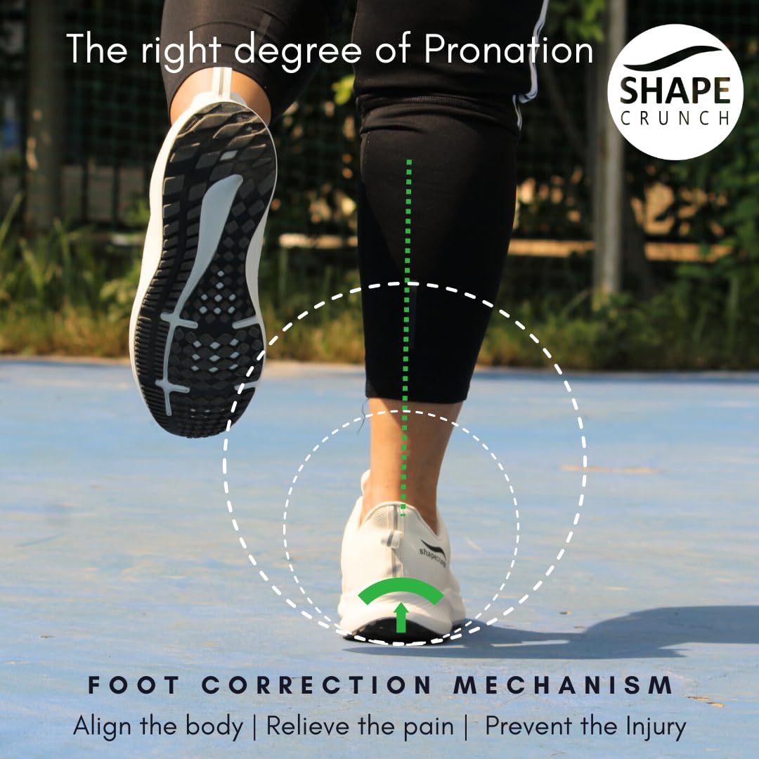 SHAPECRUNCH Zapatos de soporte de arco con plantillas acolchadas suaves para mujer para caminar y correr, cómodos y elegantes