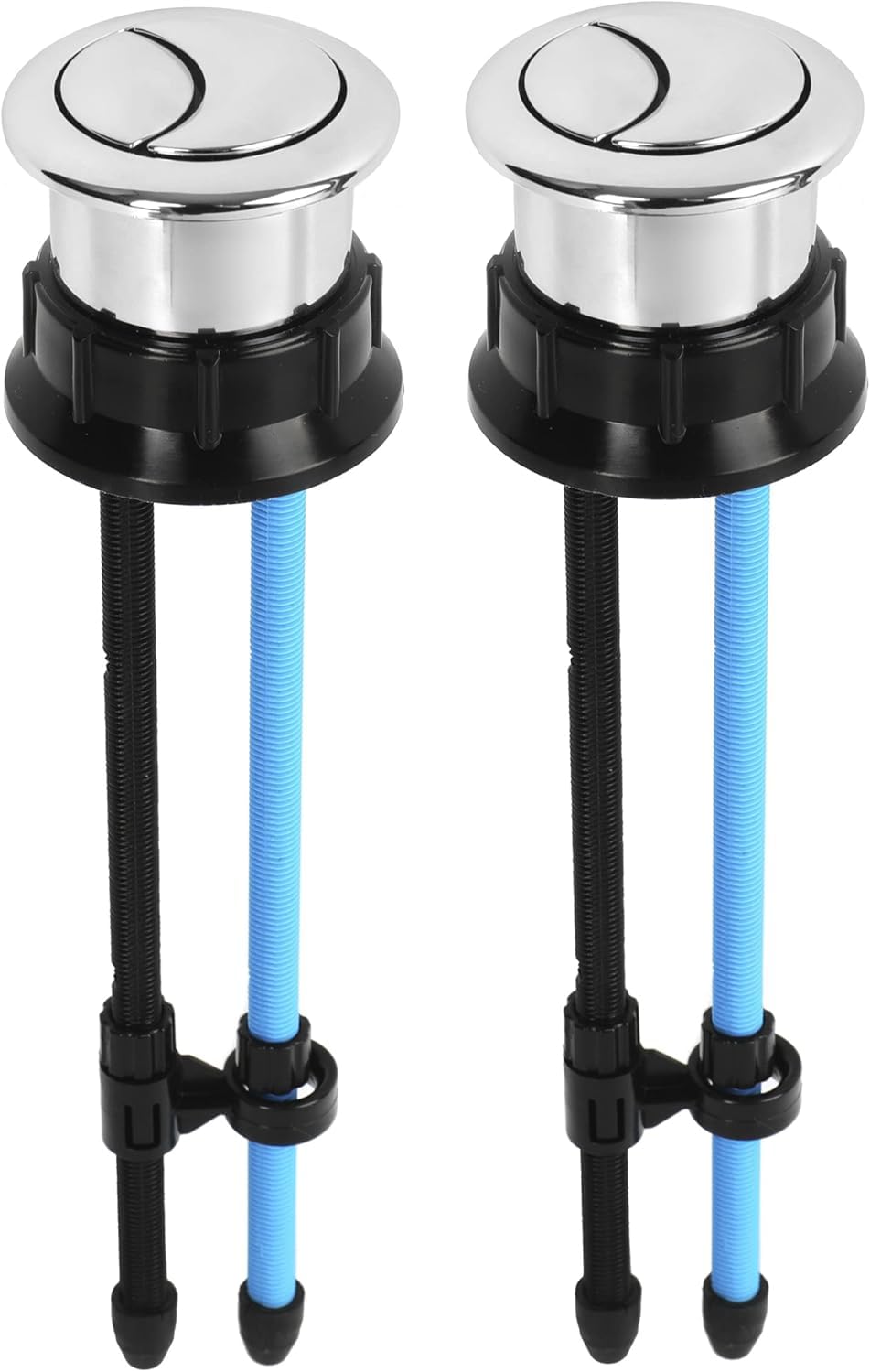 Toilet Tank Button Dual Push Flushing Toilet Button Replacement Toilet Flush Button with Thread 38mm / 1.49Inch Round (Pack of 2)