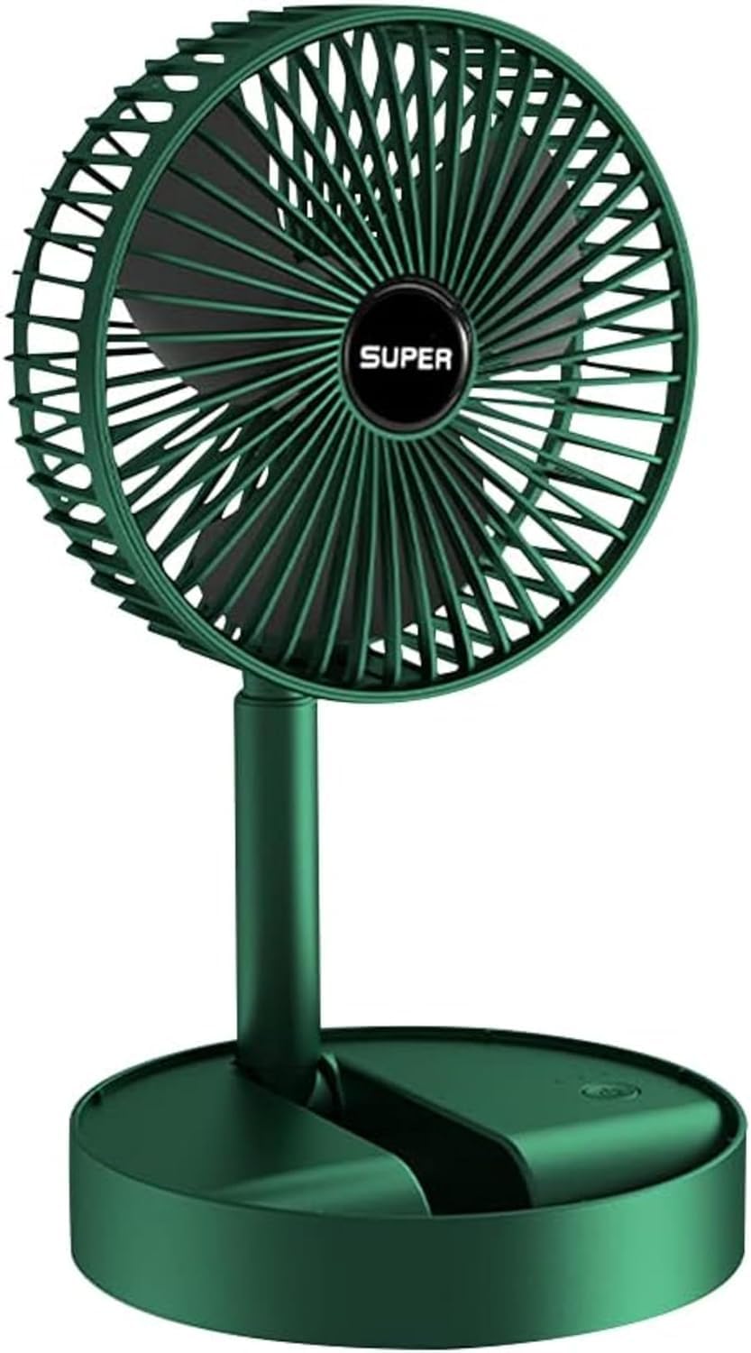 HA TRADERS USB Rechargeable Portable Small Compact Desk Table Air Fan with Built-in Battery Operated for Travel, Outdoor, Home, Office, Kitchen, Picnic, Kids - Foldable and Height Adjustable, 3 Speed-image-25