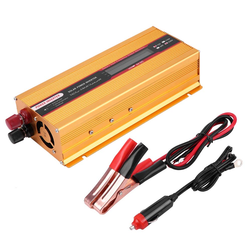 Inversor de onda sinusoidal modificada de 2000 W con cargador USB, carcasa de aleación de aluminio resistente para coche y viajes