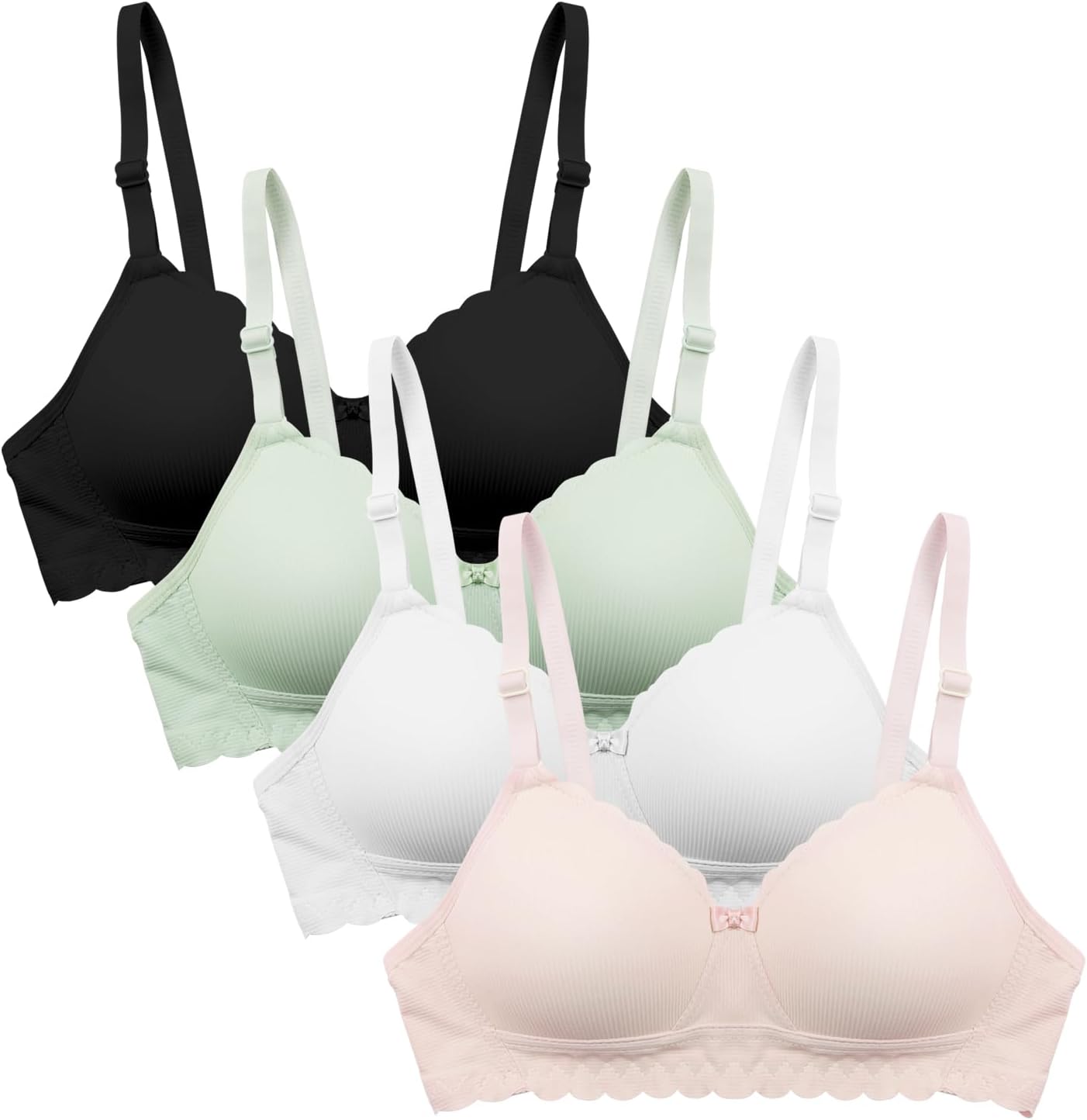 YESLAU Teens Girls Training Bras for 32a Big Kids Age 8-10 10-12 12-14 14-16 Years Old Lightly Padded Adjustable Sport Bra