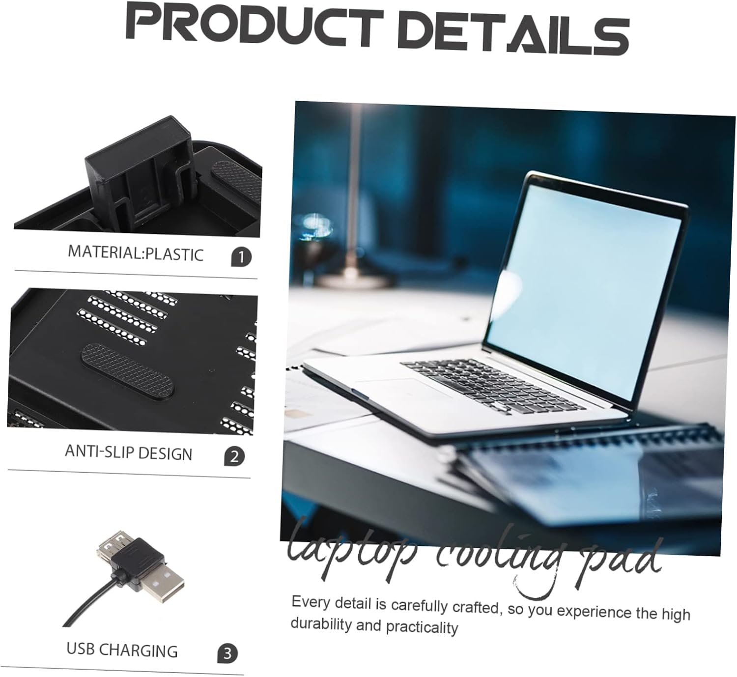 Ergonomic Design Silent Radiator Laptop Cooling Pad Fan Cooling Mat for Laptop Gaming