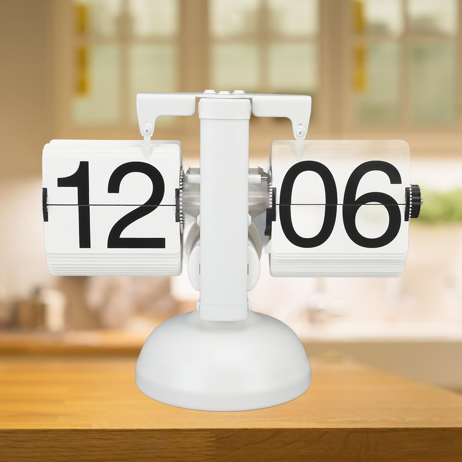 Bewinner Flip Clock 24 Stunden 304 Edelstahl Retro Tischuhr für Home