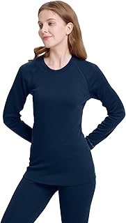 Women's 100% Merino Wool Base Layer Tops Lightweight Long Sleeve Active Base Layer