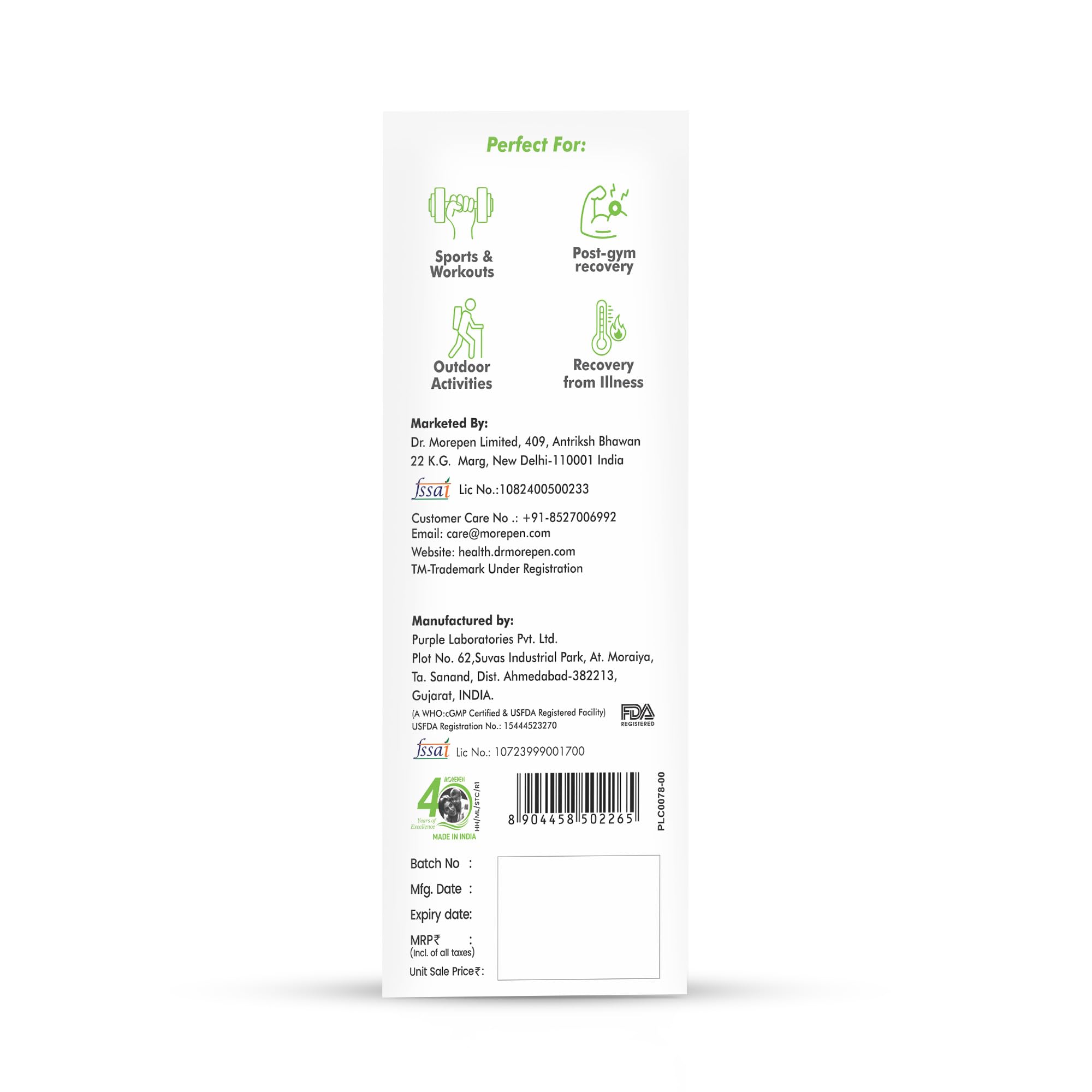 Dr. Morepen Hydrolyte Electrolyte & Vitamin Drink Mix for Rapid Hydration & Faster Recovery, Lemon Lime Flavour – 10 Sachets (8.8g Each) — Amazon image 8