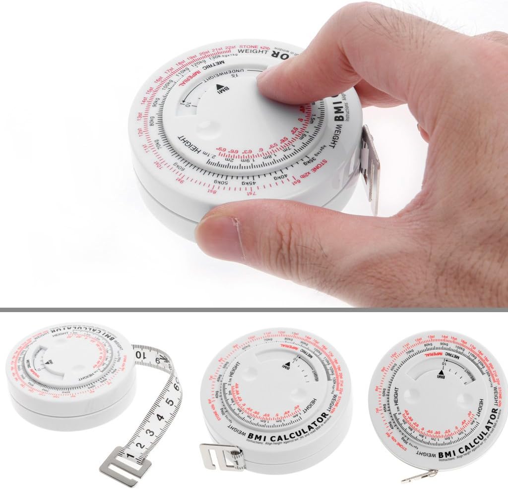 BMI Body Mass Index Retractable Tape 150cm Measure Calculator Diet Weight Loss By Keaiduoa