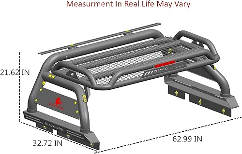 Miniatura 9 de Black Horse Off Road Atlas Roll Bar Negro Compatible con Toyota Tacoma 2005-2023 ATRB6BK