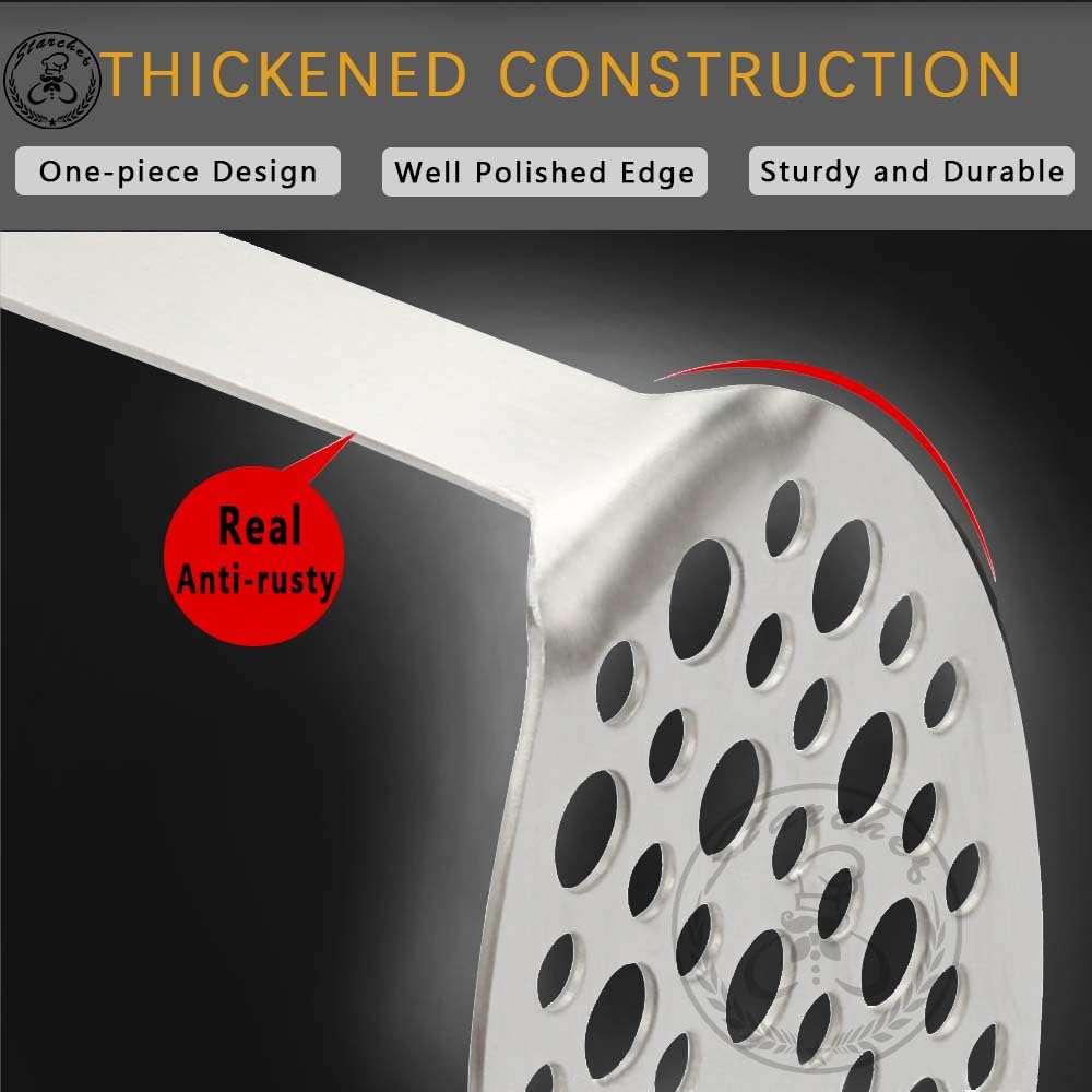 Starchef Stainless Steel Masher Ricer with Soft Handle,Fruit & Vegetable, Potato Ricer Masher(Black), 18CM - Image 4
