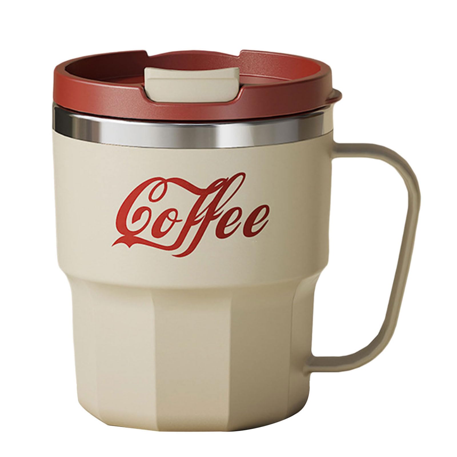 Xinsheinelry 304 Stainless Steel Insulated Mugs Elegant Stainless Steel Mugs Drinking Cup for Enjoy Beverages Spill Proof