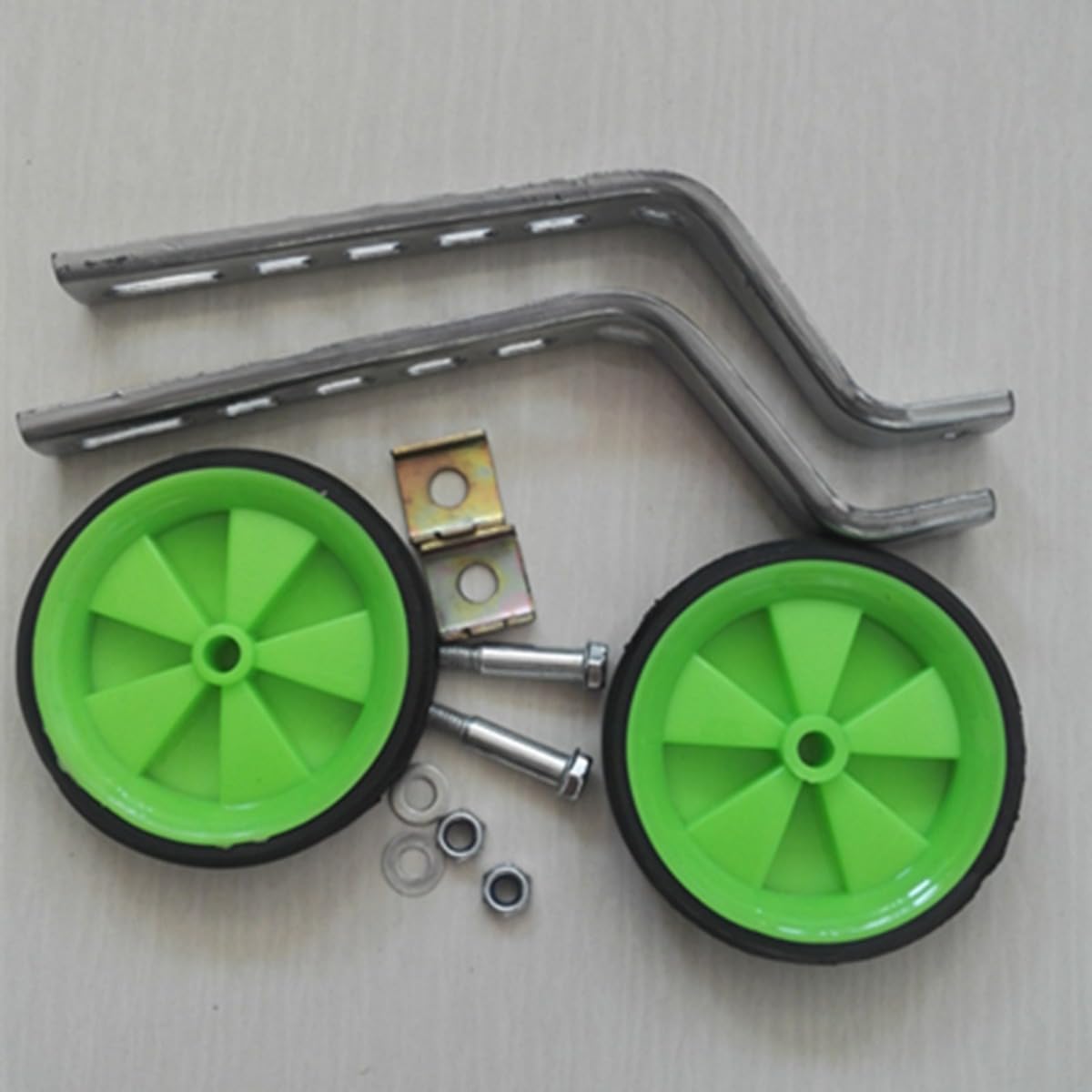 A Pair Kids Bike Training Wheels for 20inch 18inch 16inch 14inch 12inch Children Bicycle Training Wheels Heavy Duty for Single Speed Bicycles (Green)