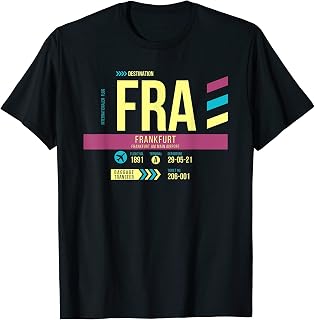 Vintage Frankfurt FRA Airport Code Travel Day Retro Travel T-Shirt