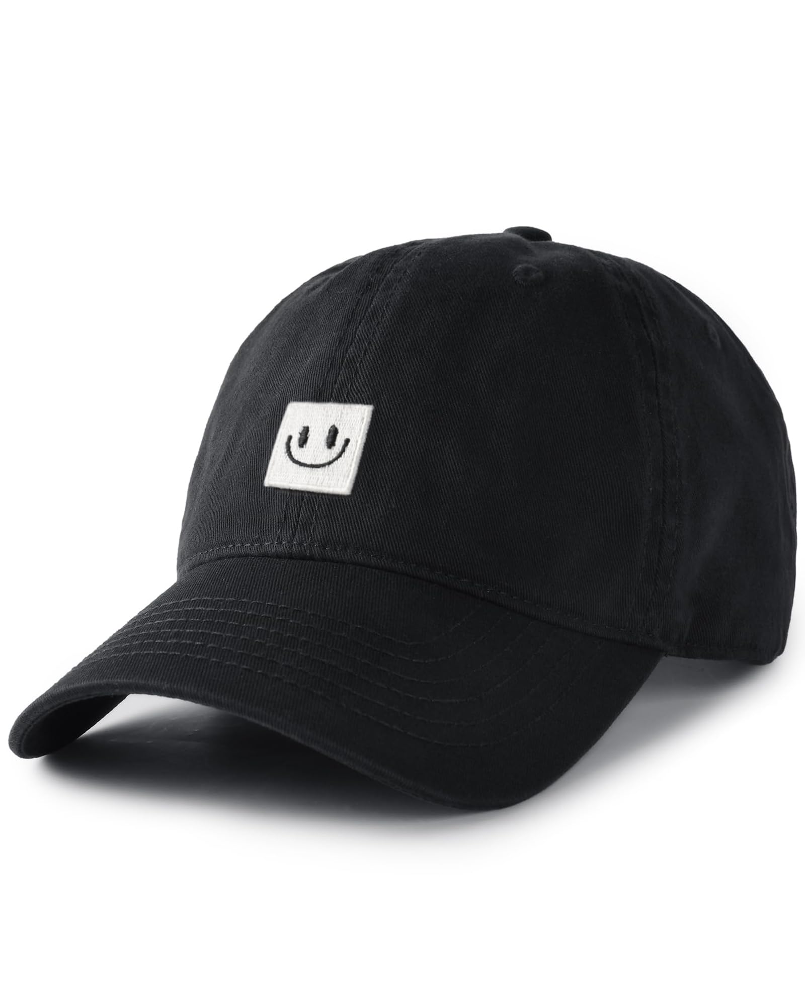 FURTALK Smile Face Baseball Cap for Women Men Adjustable Unstructured Washed Low Profile Baseball Hat