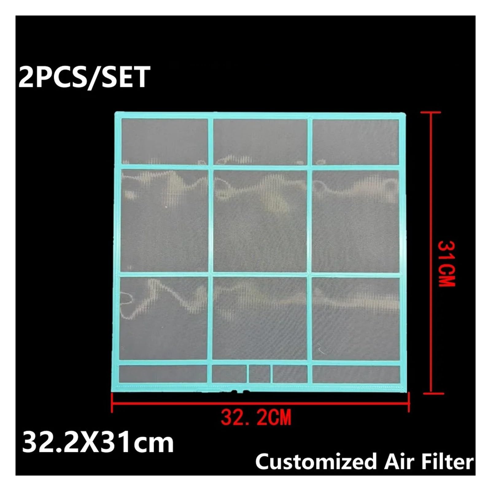 2 pezzi/set, filtro del condizionatore d'aria, compatibile con Gree, 32,2 x 31 cm