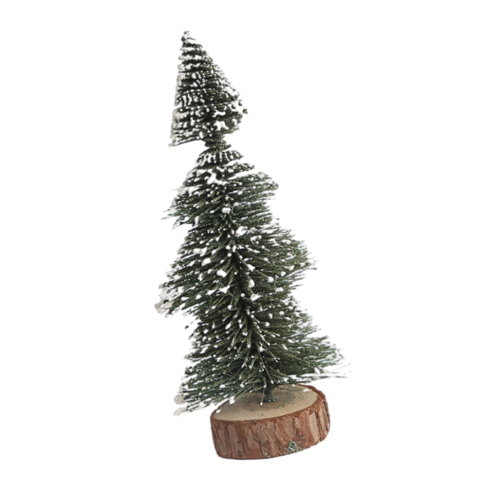 TFAOYS Christmas Tree Ornament Artificial Christmas Tree with Snow Effect and Wood Base for Tabletop Festival Decoration Decors